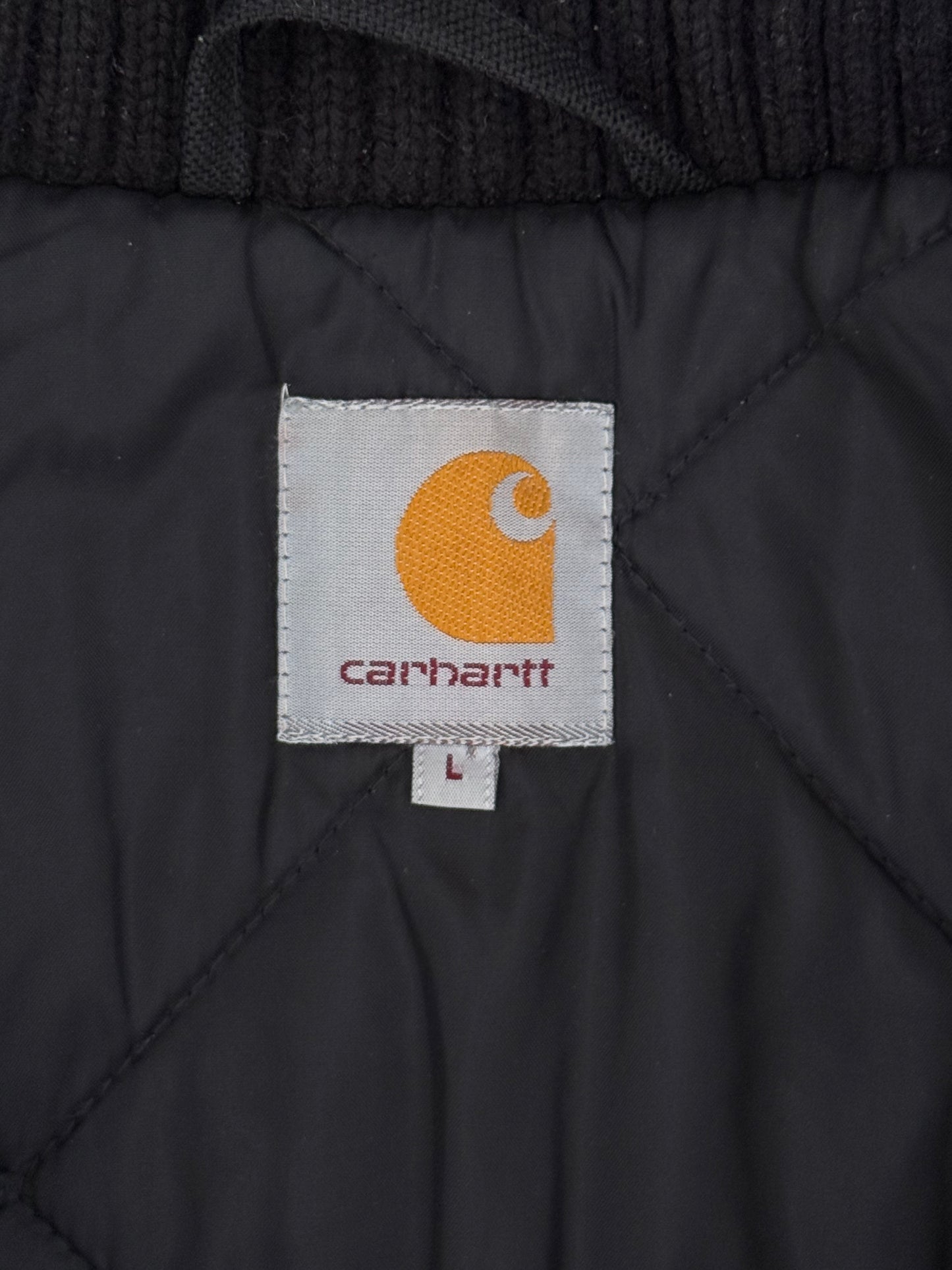Modern Carhartt Embroidered Full Zip Cushion Lined Jacket Black Large