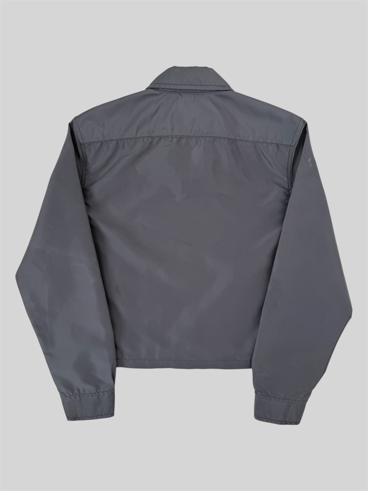 Rare Vintage Stussy 1990s Women’s Full Zip Cropped Nylon Jacket Grey Large