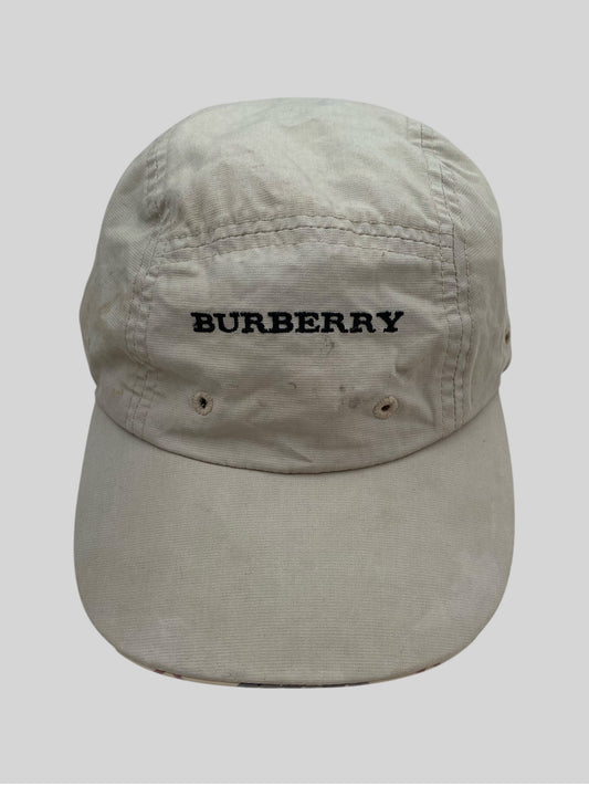 Vintage Burberry Nova Checkered Baseball Cap One Size Beige