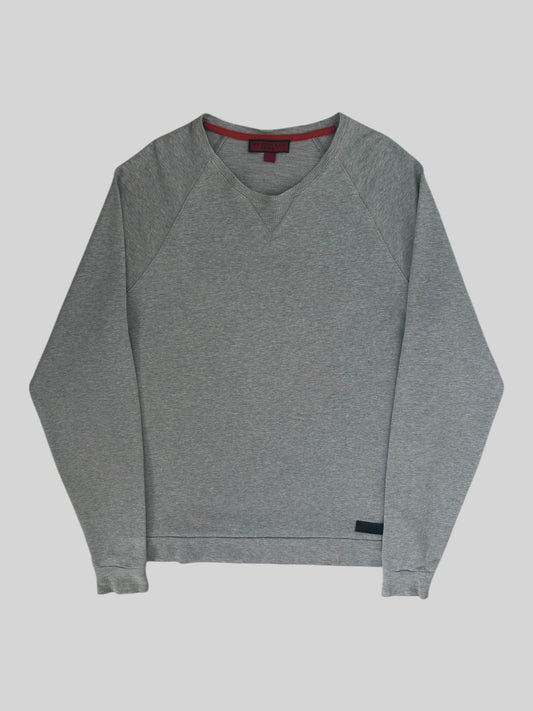 Vintage Burberry Sport Embroidered Spellout Pullover Sweatshirt Light Grey Large