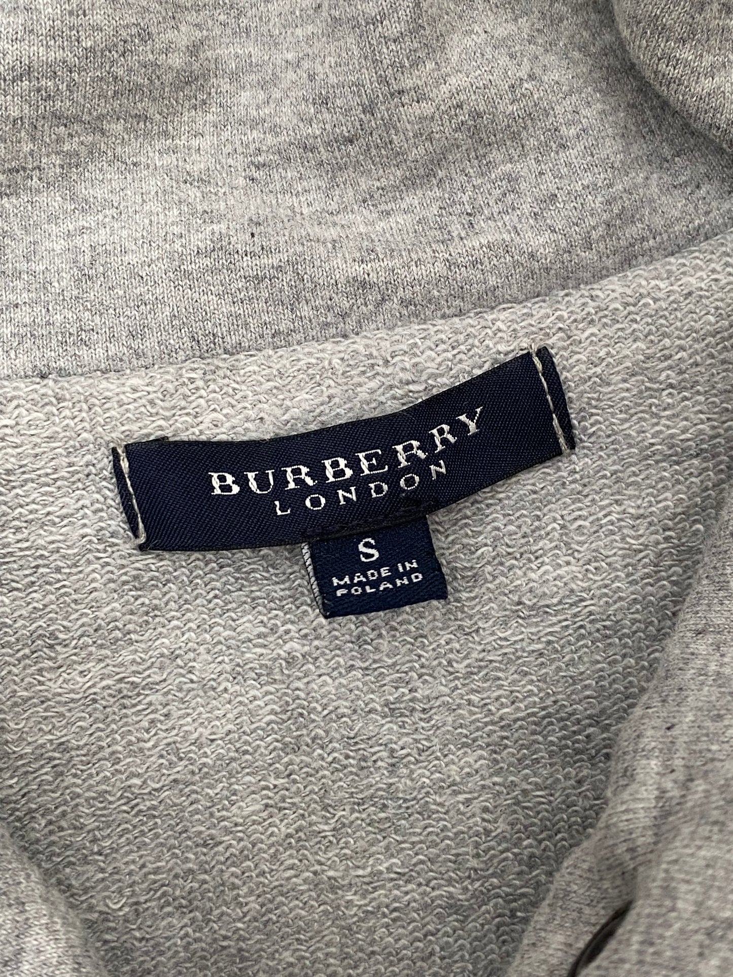 Vintage Burberry Button Up Duffle Coat Light Grey Small
