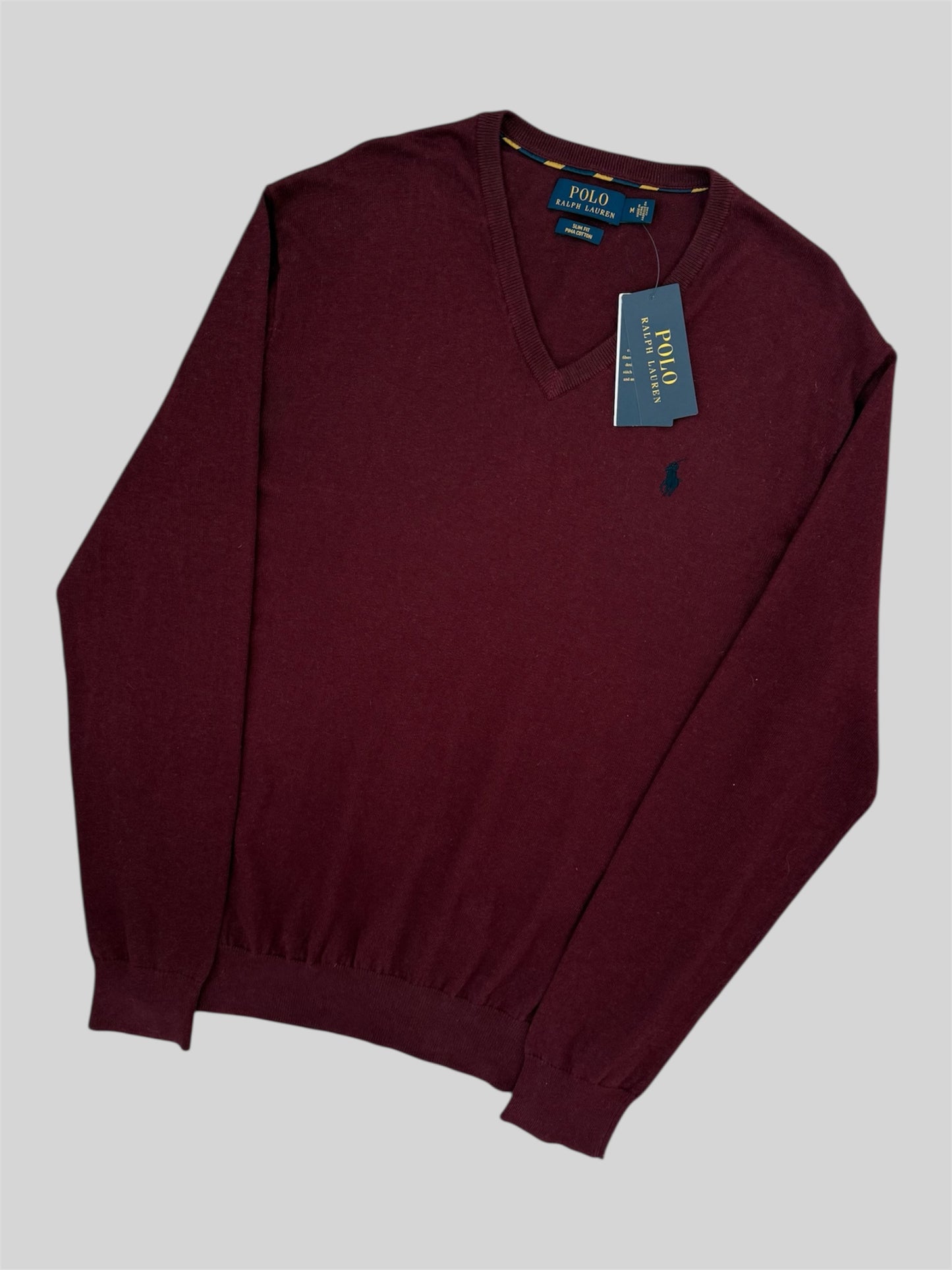 BNWT Authentic Polo Ralph Lauren Pullover Jumper Burgundy Medium £190RRP + Seal Bag