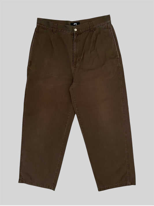 Vintage Stussy Workwear Carpenter Trousers Brown W32 L30