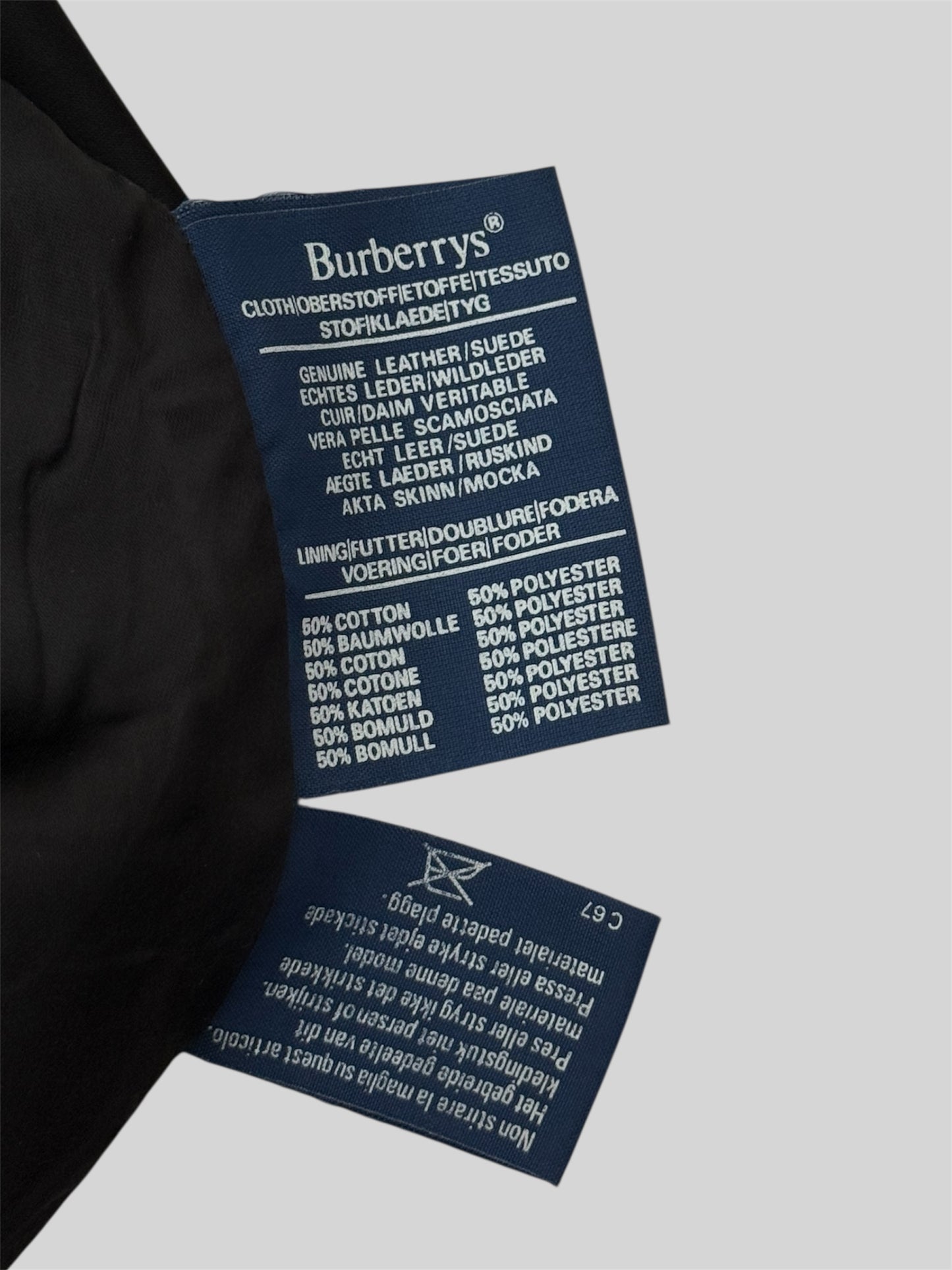 Rare 1990s Burberry Men’s Regular Fit Leather Trench Coat Black Size Medium