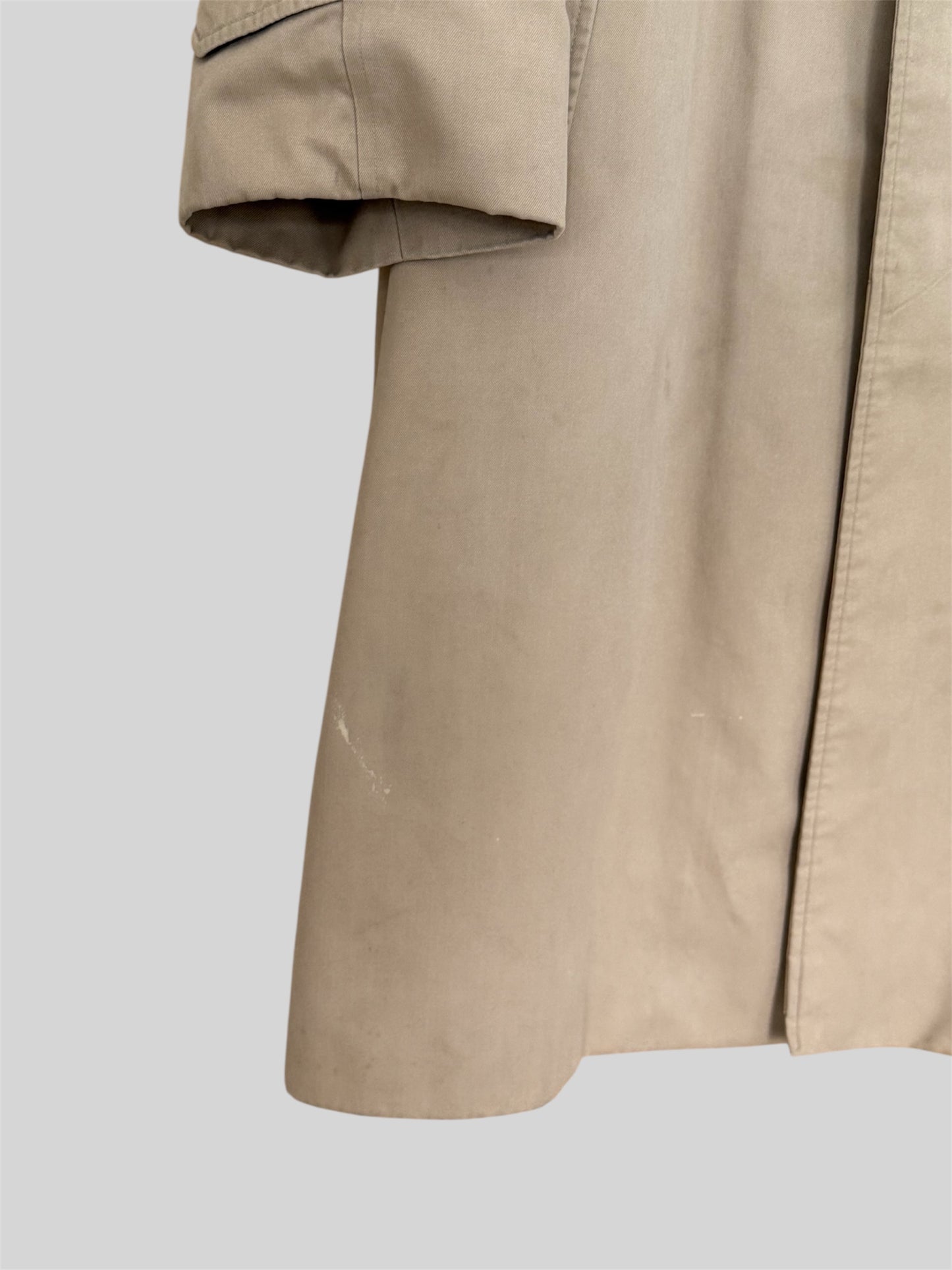 Vintage Burberry Men’s Regular Fit Mid Length Mac Trench Coat Beige Size Large