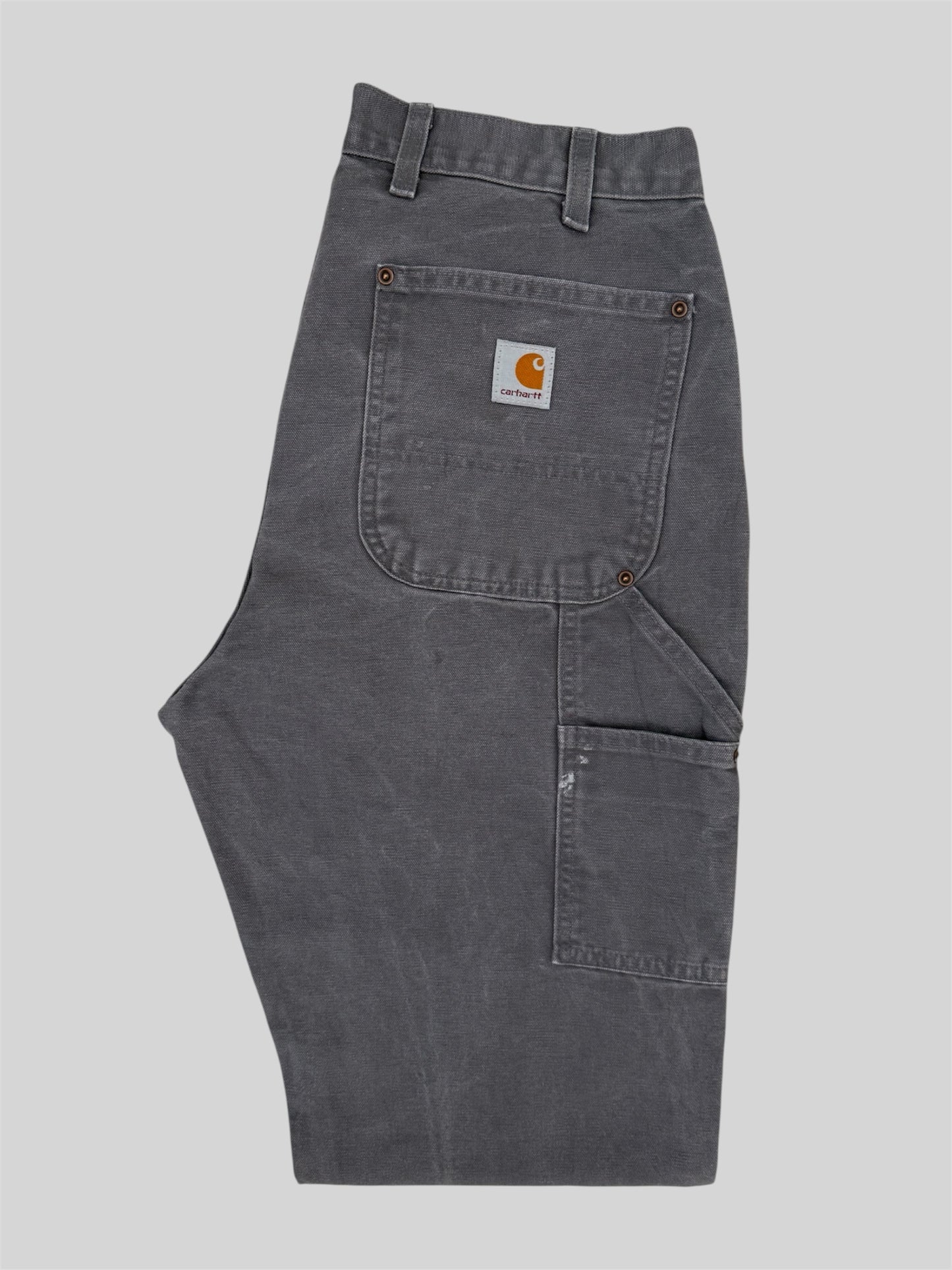 Vintage Carhartt Double Knee Carpenter Trousers Grey W32 L34