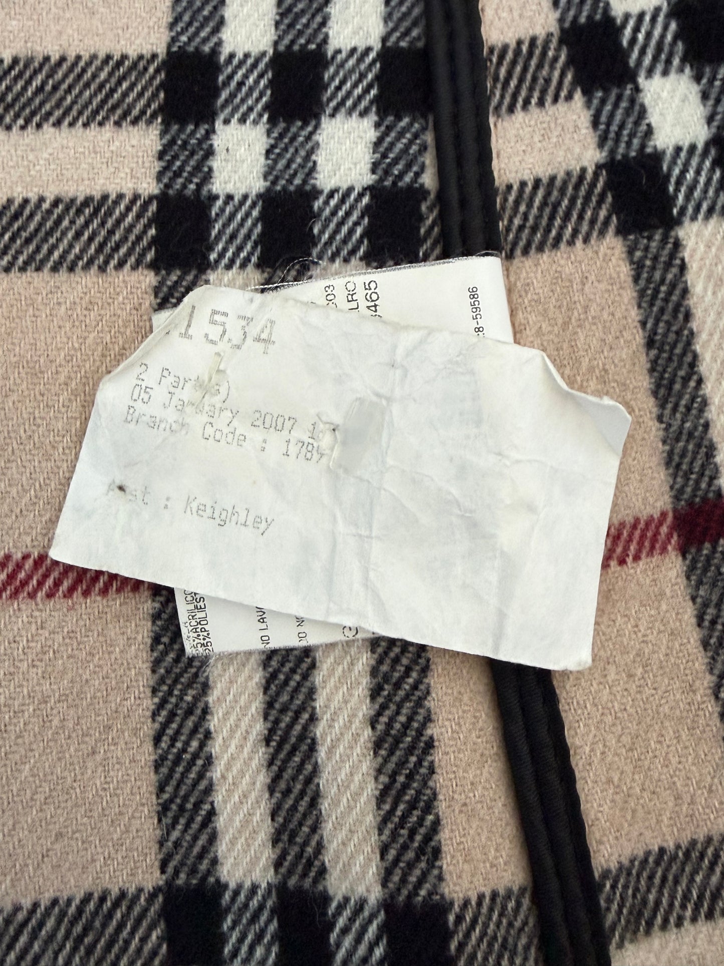 Authentic 2007 Burberry Nova Check Lined Wool Blend Coat Dark Beige Medium