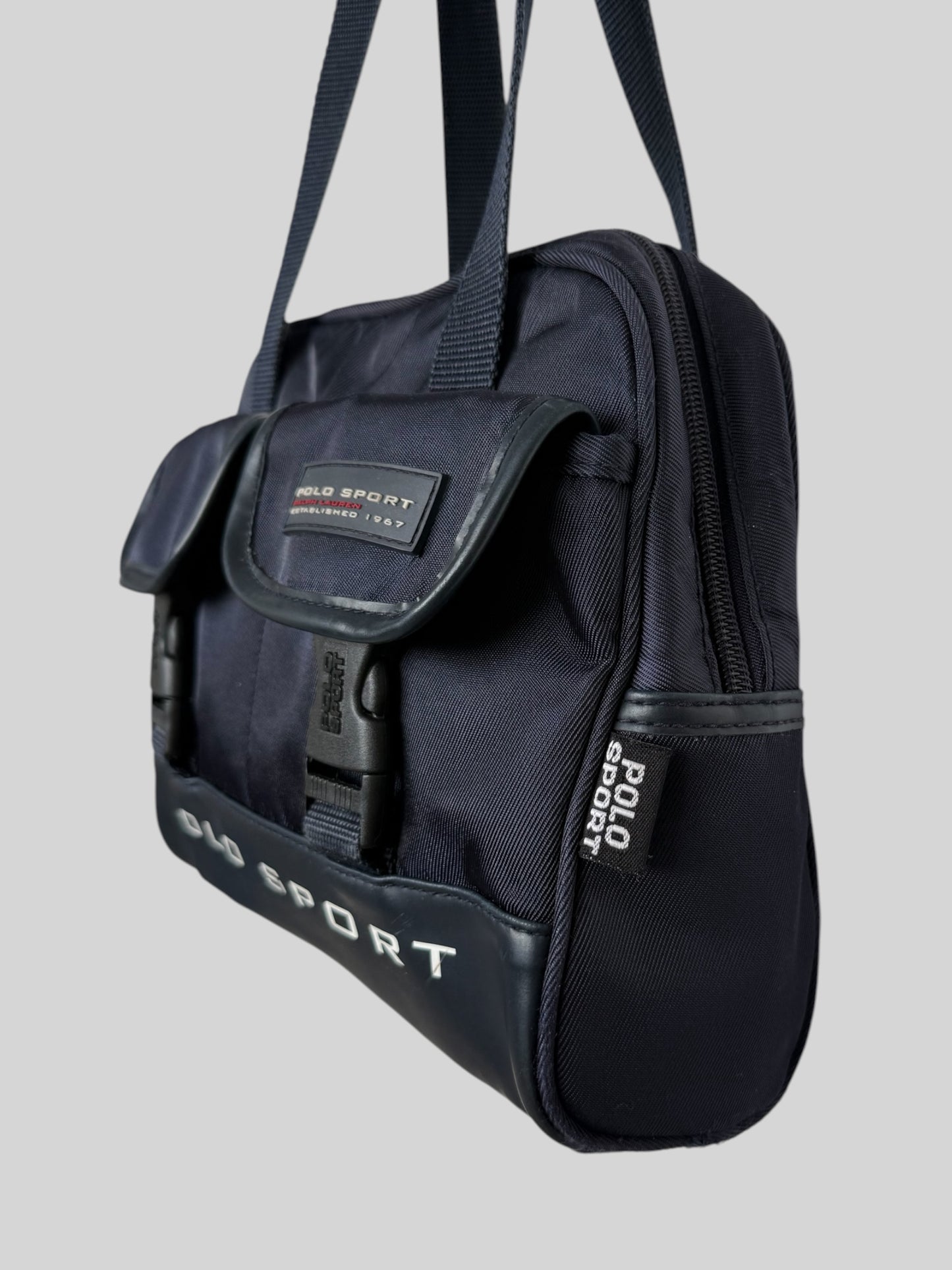 Vintage 1990s Polo Sport Ralph Lauren Small Shoulder Nylon Bag Navy Blue