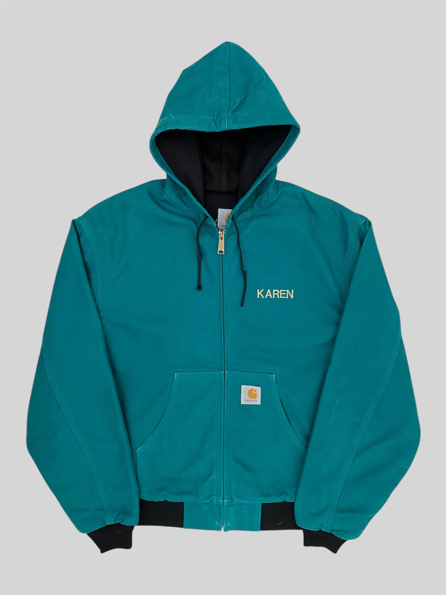 Vintage Carhartt 1997 Thin Lined Embroidered Active Jacket JR132 Green X-Large