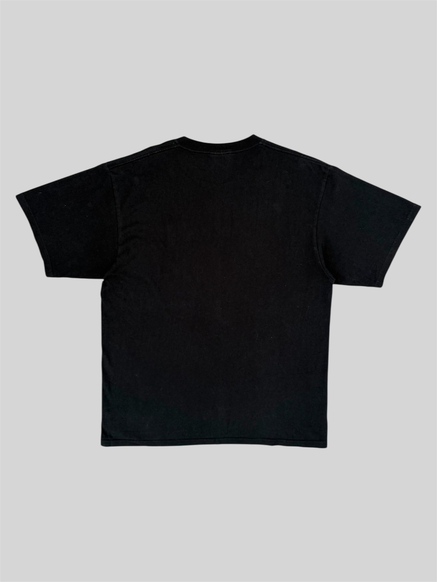 Vintage 90s Nike Embroidered Swoosh Badge Graphic Print T Shirt Black Medium