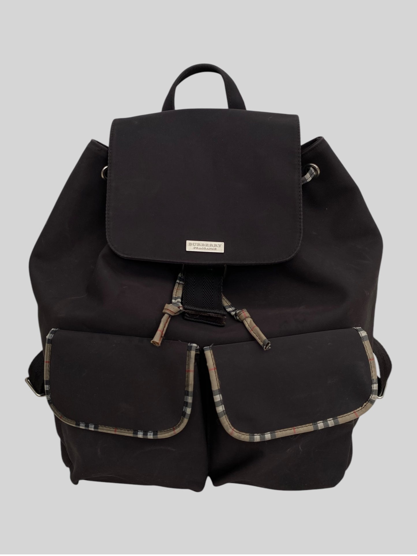 Burberry Nylon & Leather Medium Black Rucksack Backpack