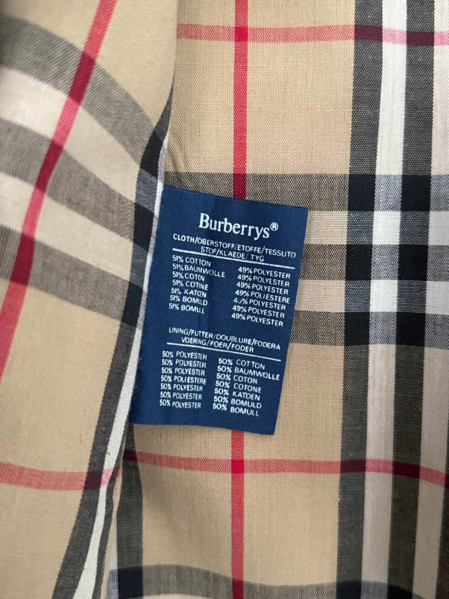 Vintage Burberry Men’s Regular Fit Mid Length Mac Trench Coat Beige Size Large