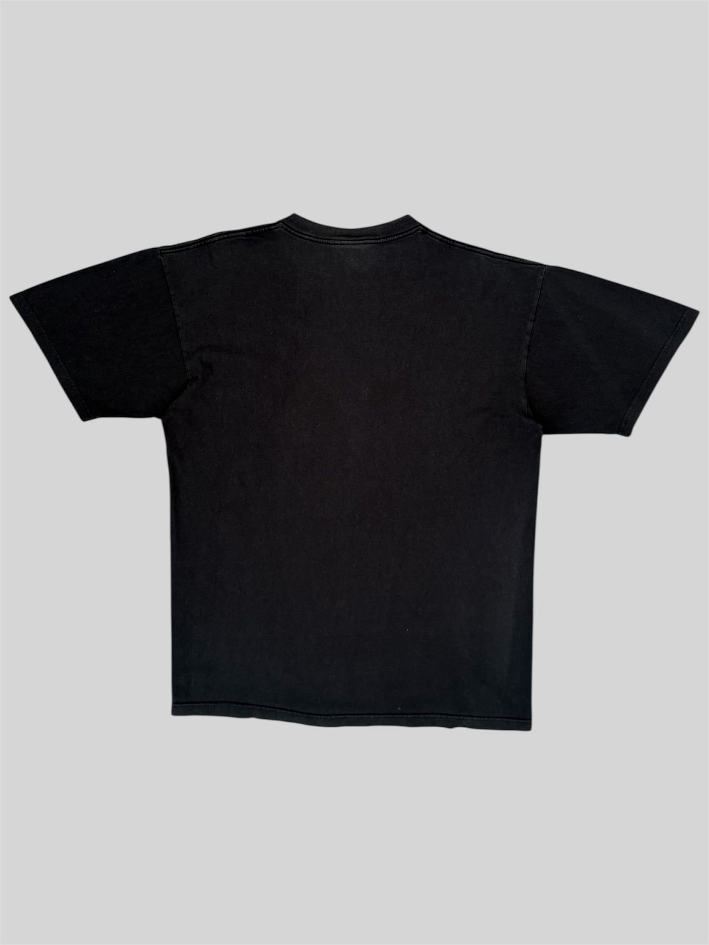 Vintage Stussy 90s Skydiving Soldier Graphic Print Shirt Black Large Made In USA