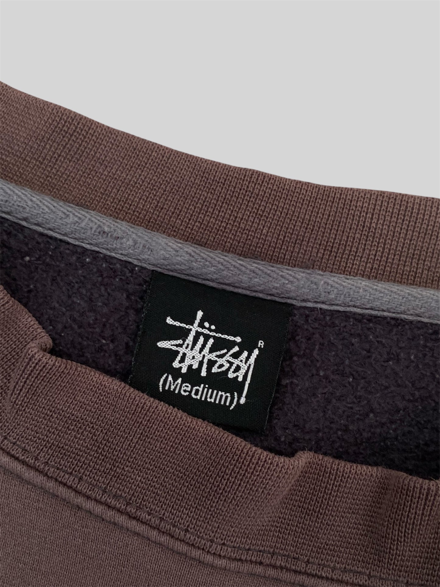 Vintage Stussy Worldwide Embroidered Pullover Sweatshirt Brown Medium