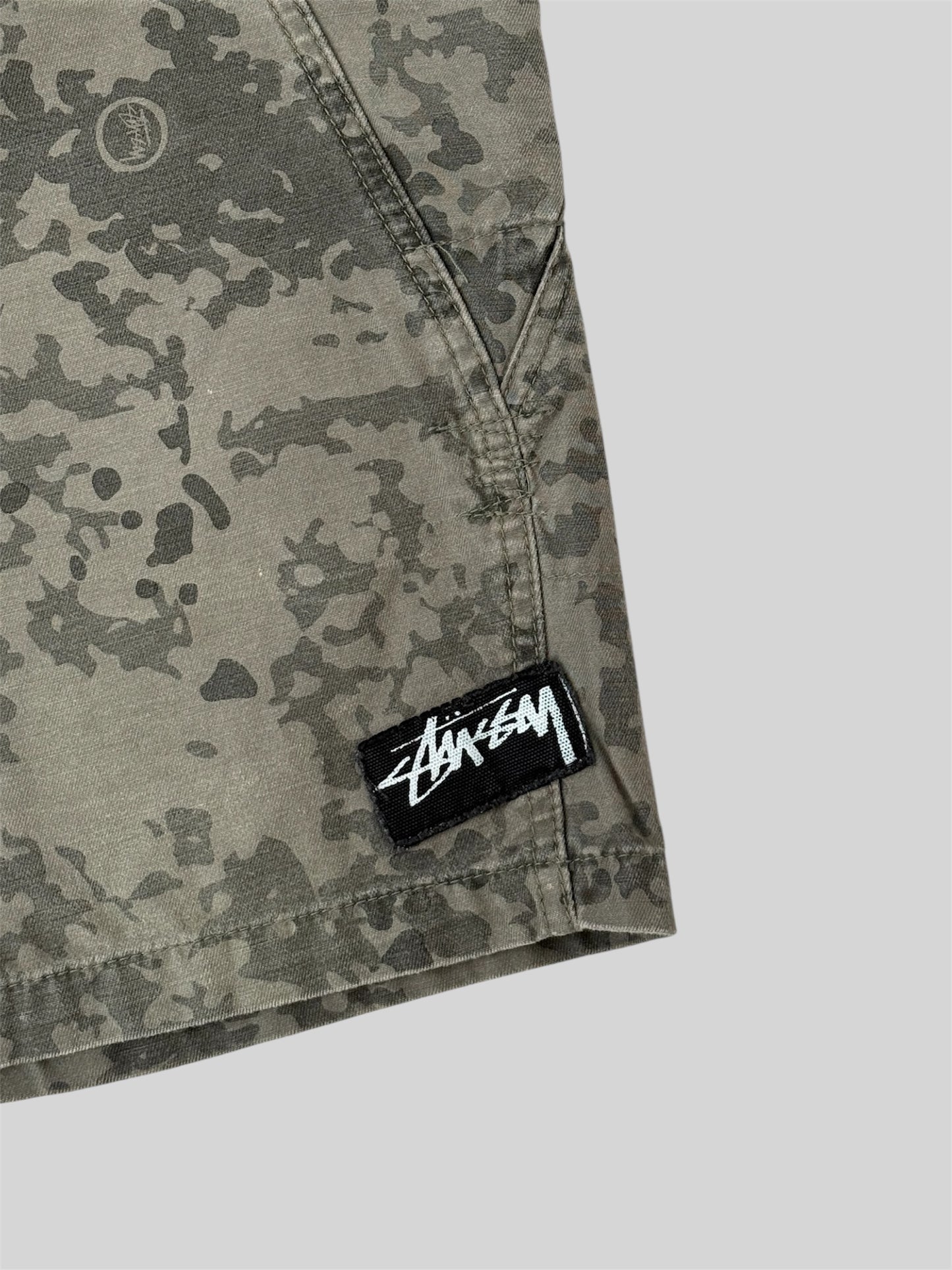 Rare Vintage Stussy 1990s Camouflage Camo Shorts Green W32