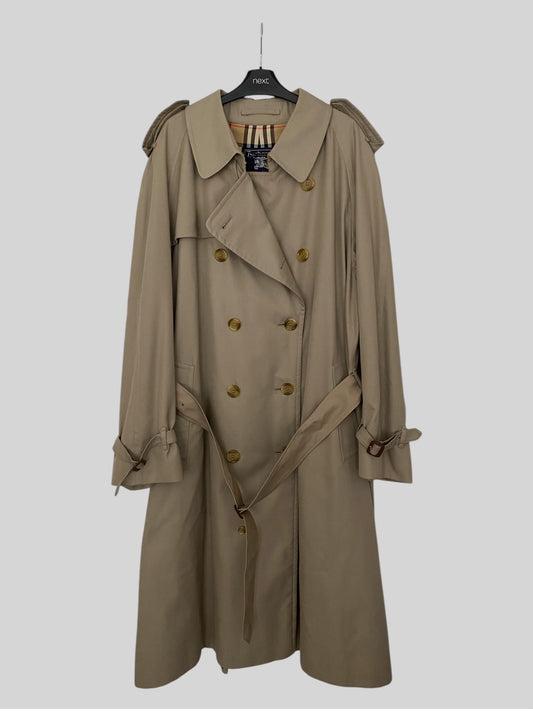 Brand New Without Tags Vintage Burberry Men’s Trench Coat Beige Size 56 XX-Large