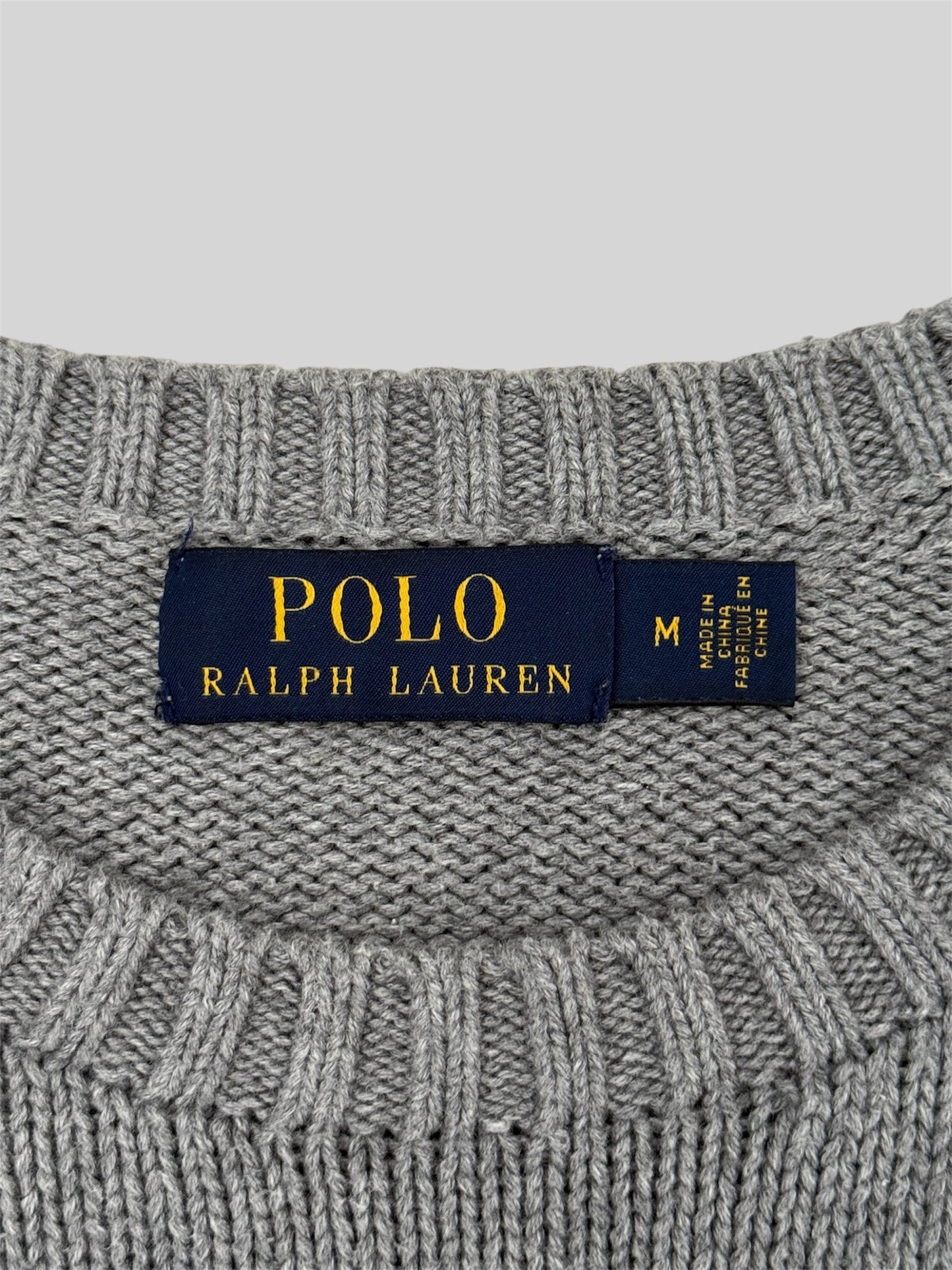 Authentic Polo Ralph Lauren Teddy Bear Knitted Pullover Jumper Light Grey M