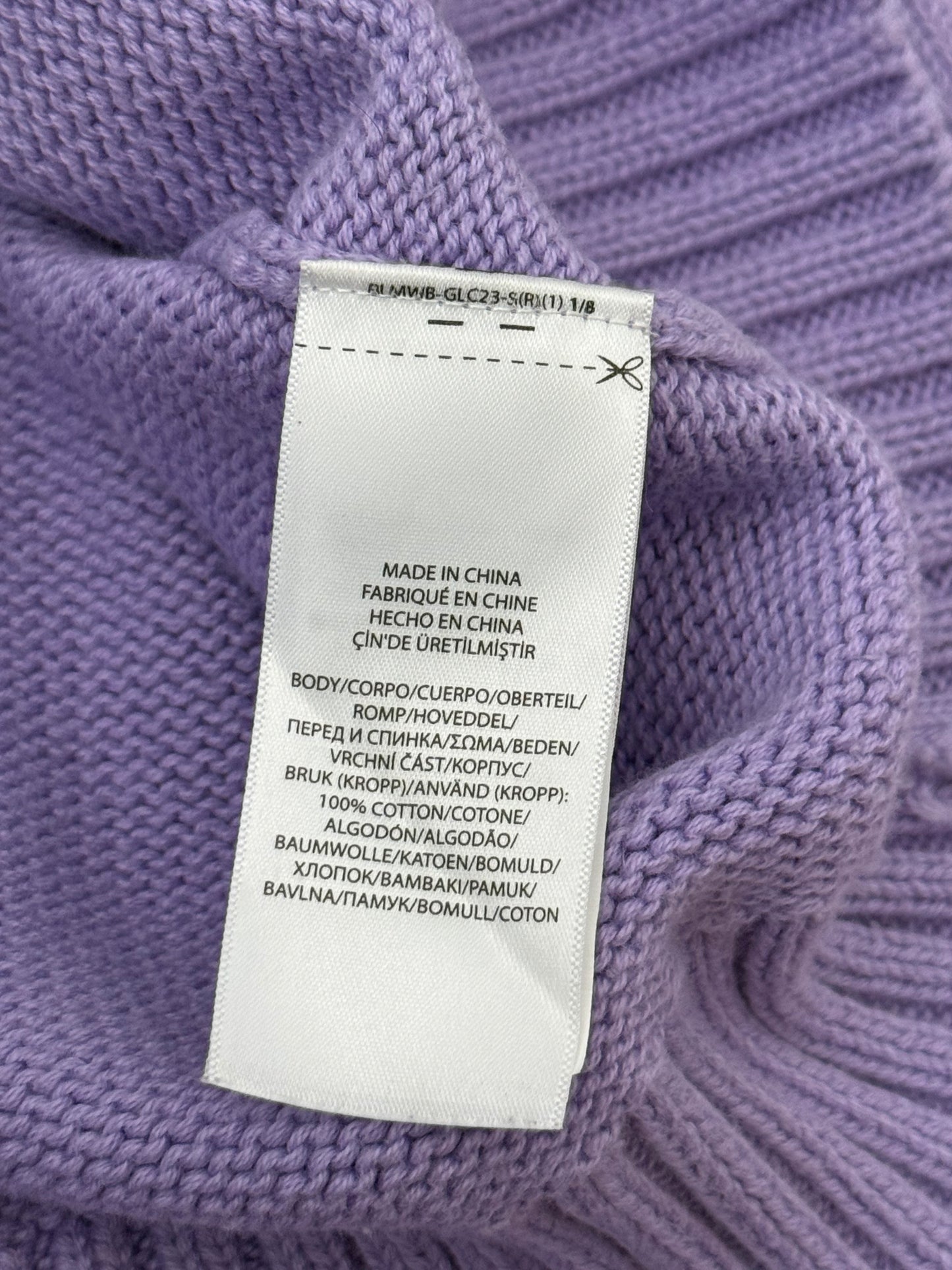 Authentic Polo Ralph Lauren Initial Spellout Knitted Pullover Jumper Lilac Small