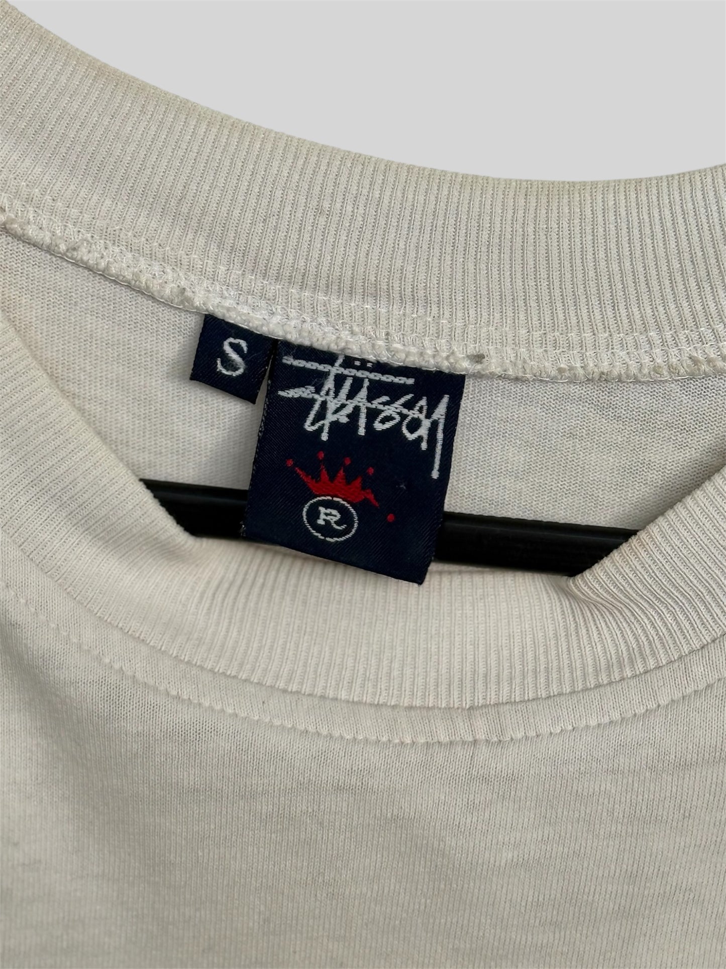 Vintage Stussy Early 90s Surfer Graphic Print T Shirt White Small