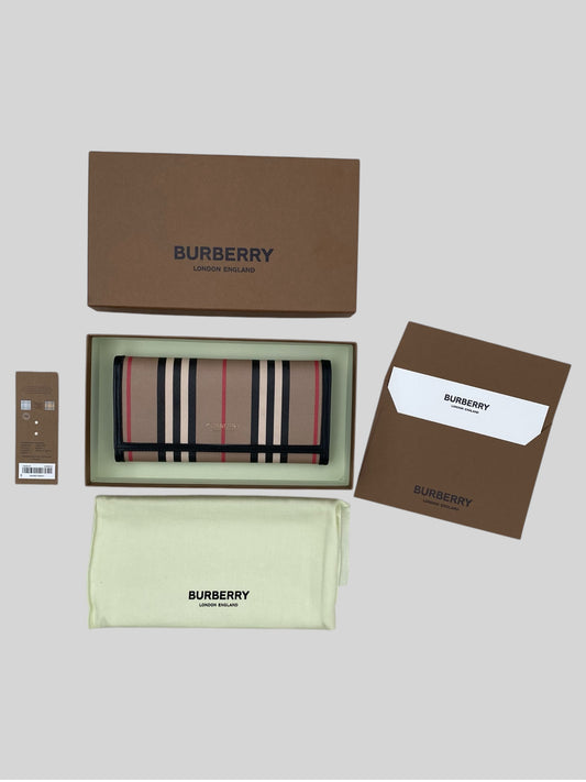 Burberry Halton Striped Logo Continental Wallet Clutch £650RRP