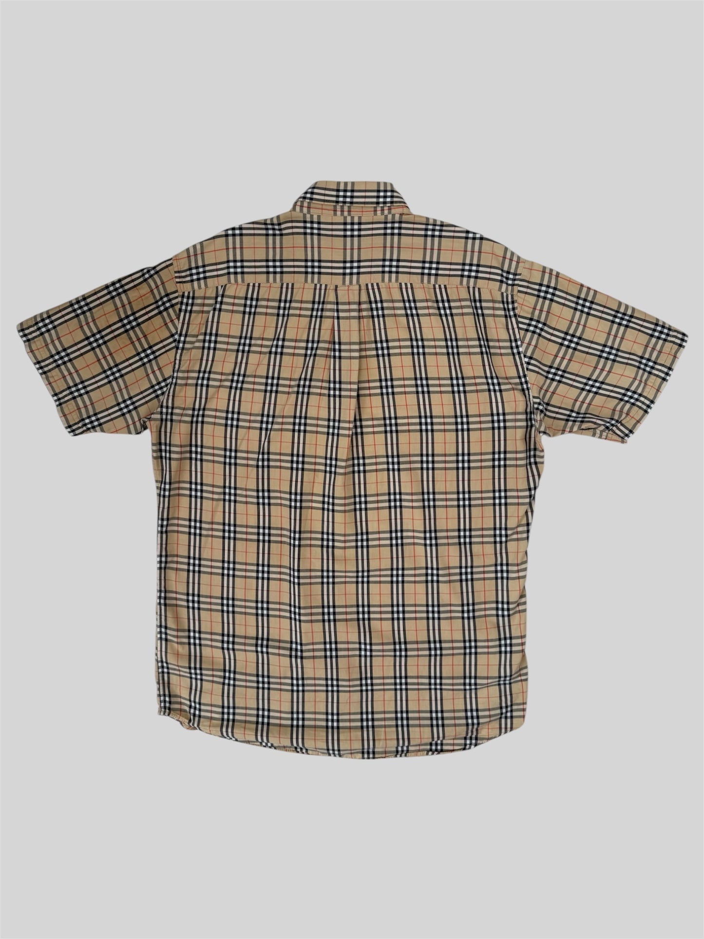 Vintage Burberry 90s Nova Check Button Up Shirt Beige Large