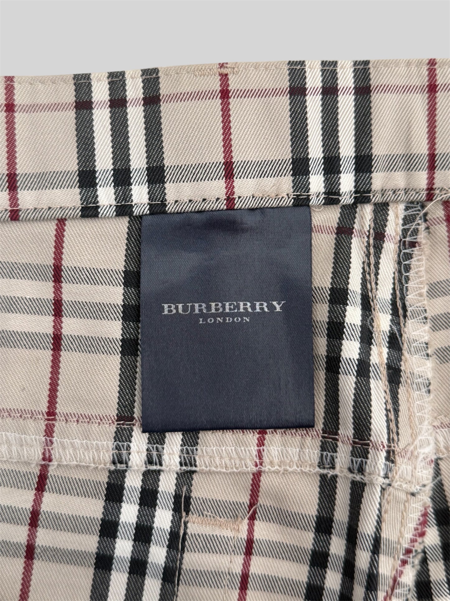 Rare Vintage Burberry 2000s Straight Fit Nova Check Trousers Beige W34 L34