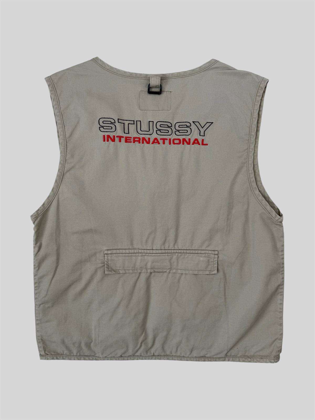 Modern Stussy International Embroidered Mason Utility Vest Beige Medium