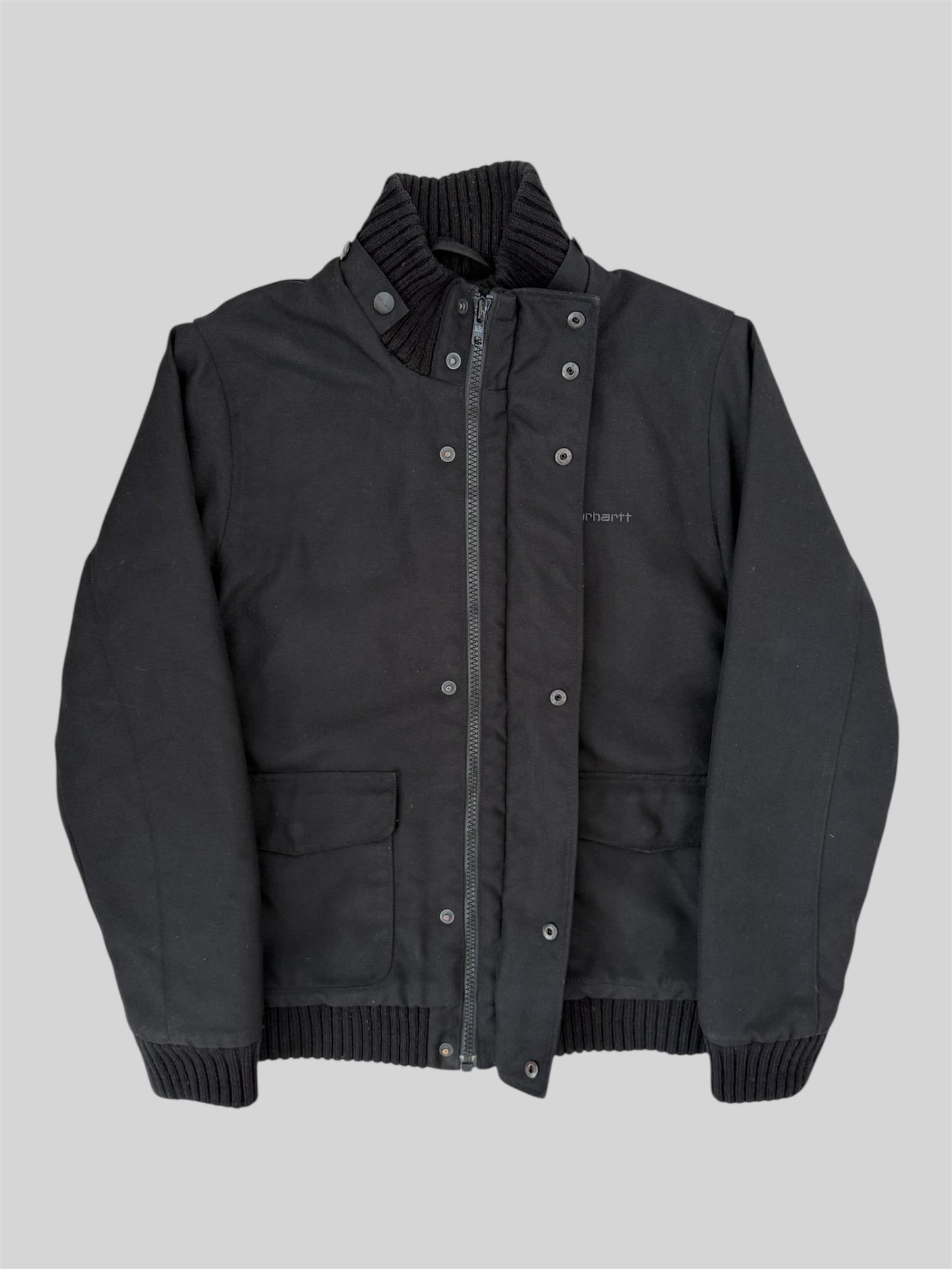 Modern Carhartt Embroidered Full Zip Cushion Lined Jacket Black Large