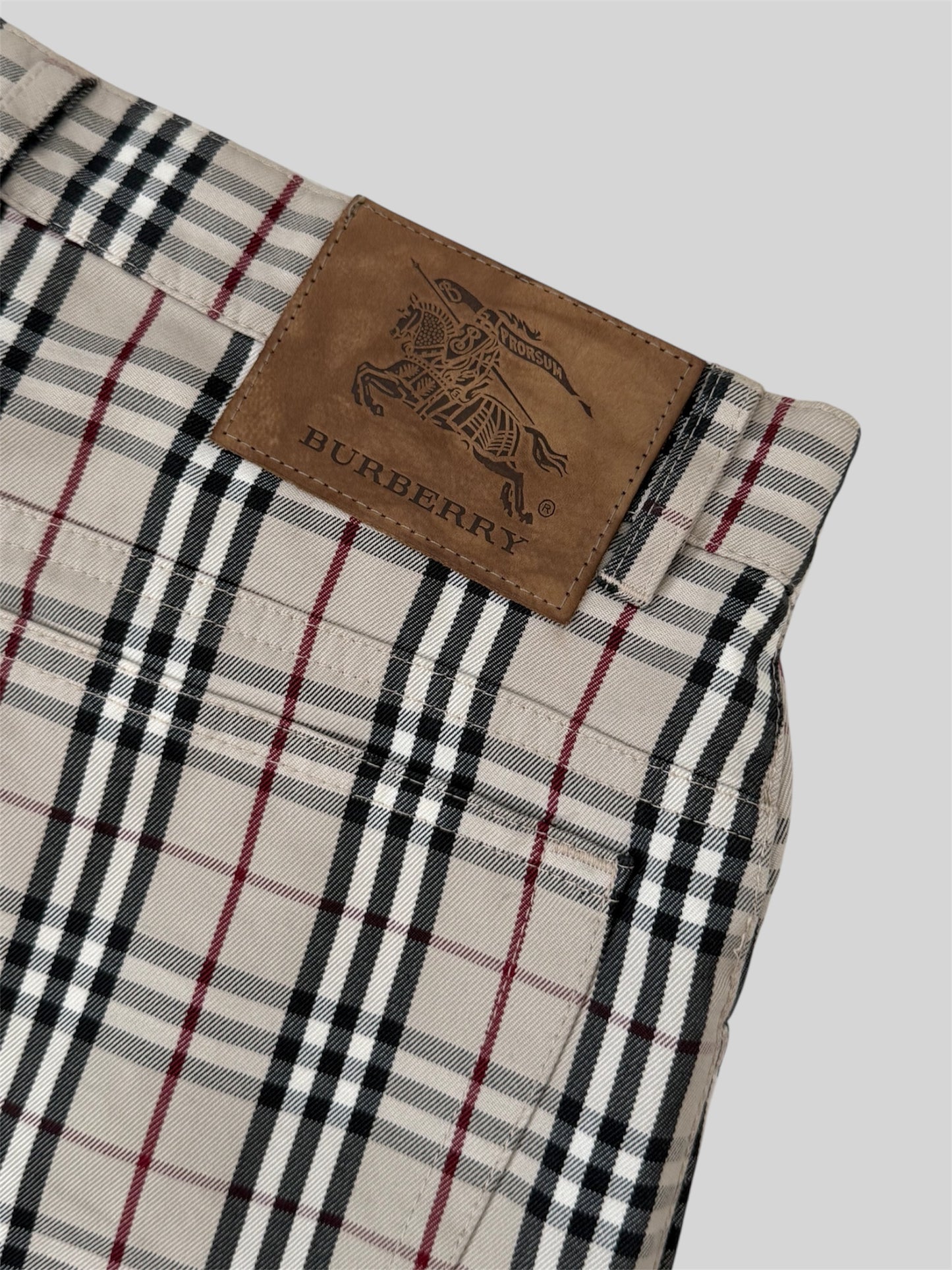 Rare Vintage Burberry 2000s Straight Fit Nova Check Trousers Beige W34 L34