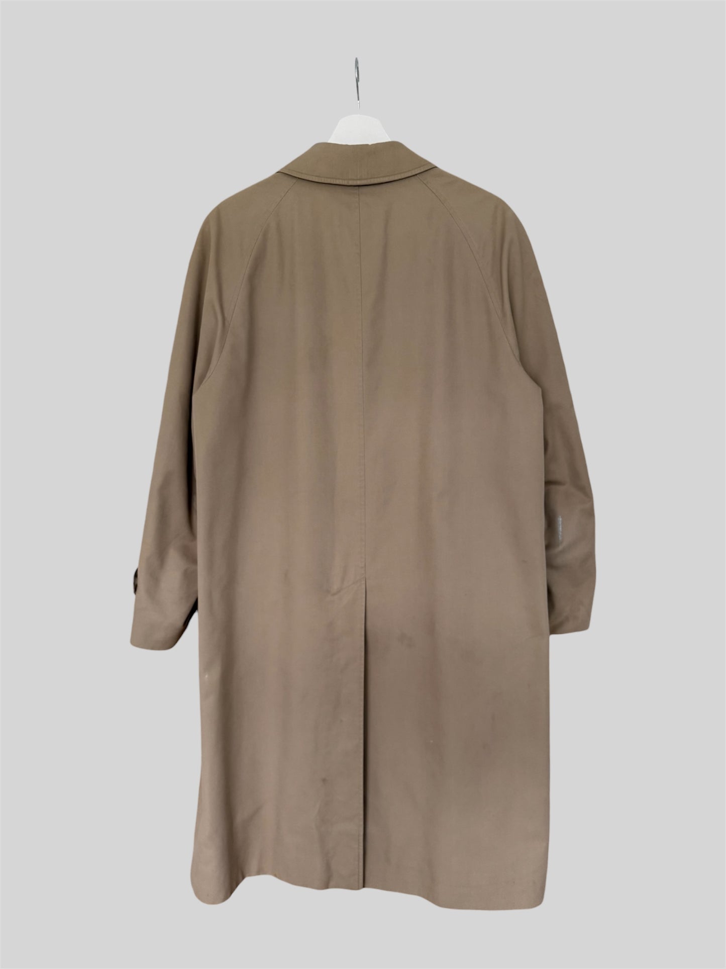 Vintage Burberry Men’s Regular Fit Mid Length Mac Trench Coat Beige Size Large