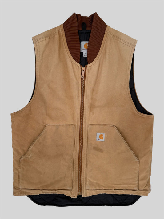 Carhartt 2021 Quilted Lined Canvas Vest Gilet Jacket V01-BRN Beige Medium