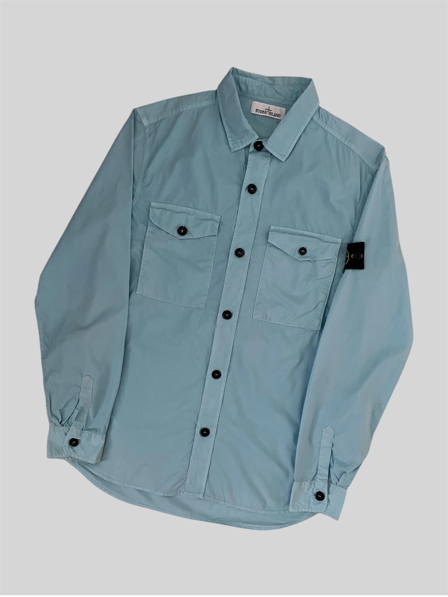 Authentic Stone island 2017 Button Up Overshirt Jacket Blue X-Large