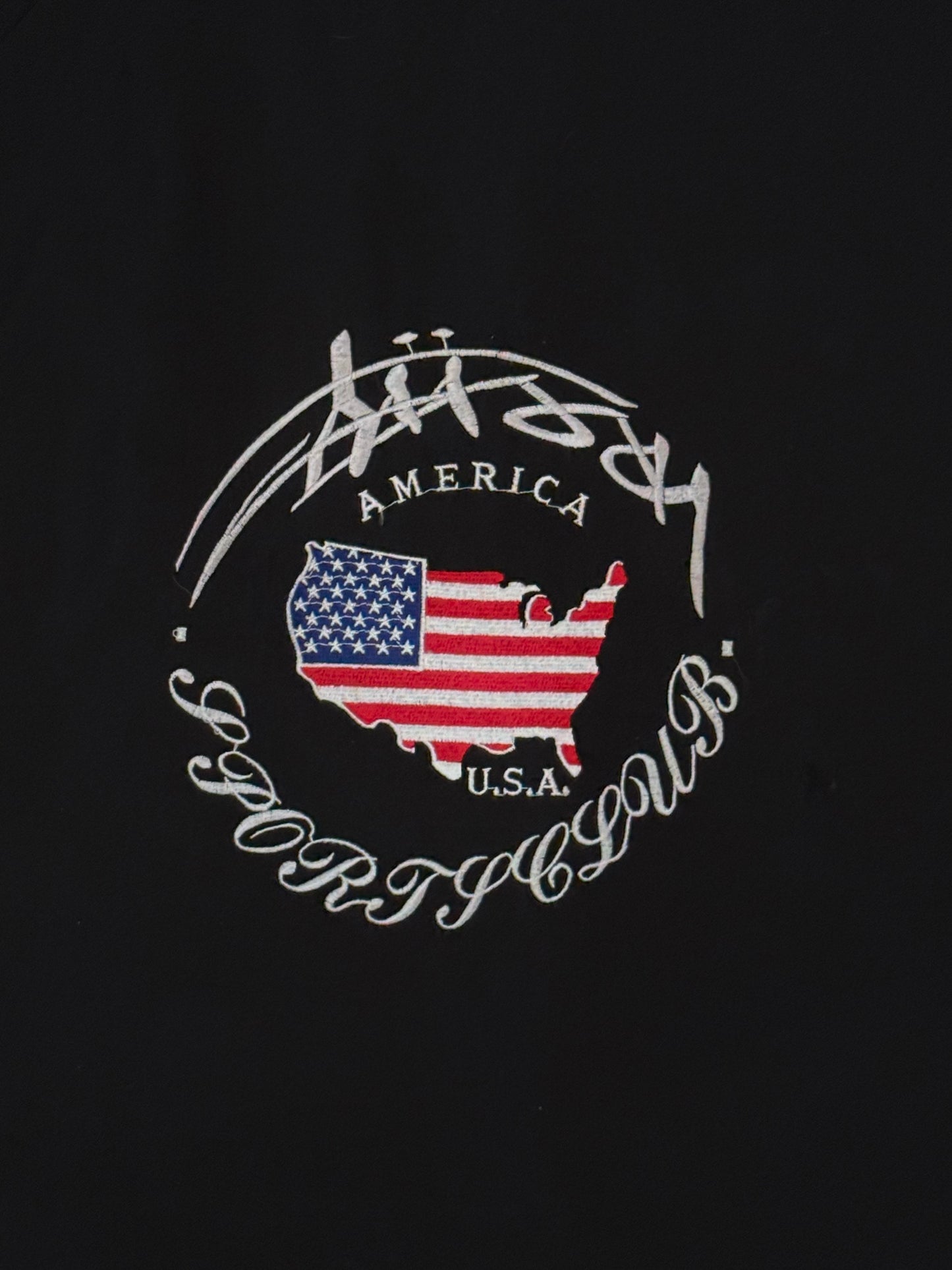 Vintage Stussy 1990s Embroidered Windbreaker Jacket Black Medium Made In USA