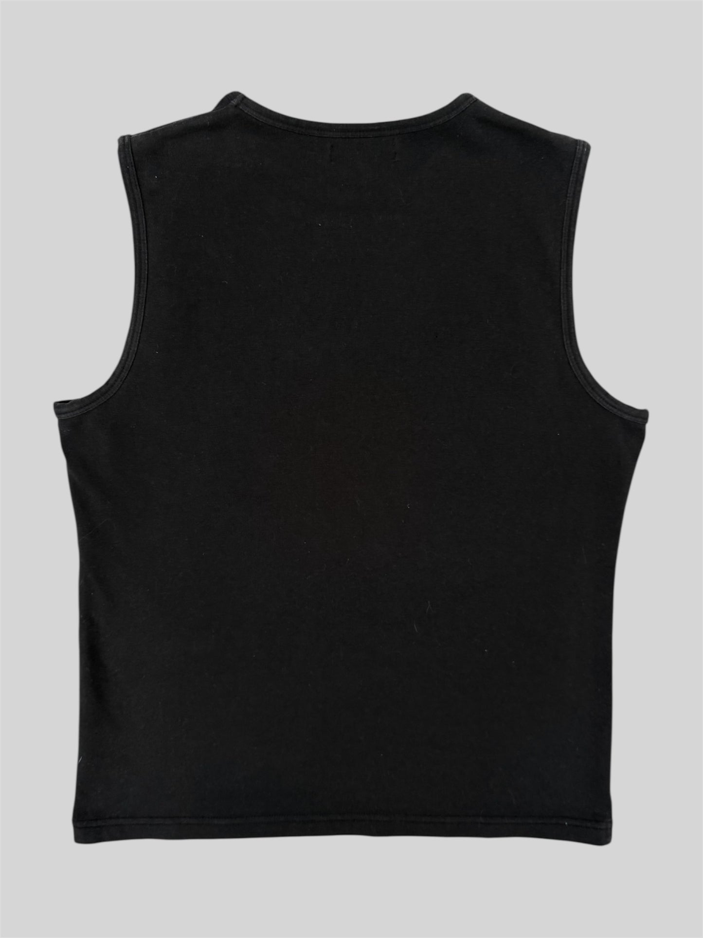 Vintage Burberry Women’s Nova Check Flag Tank Top Black Medium