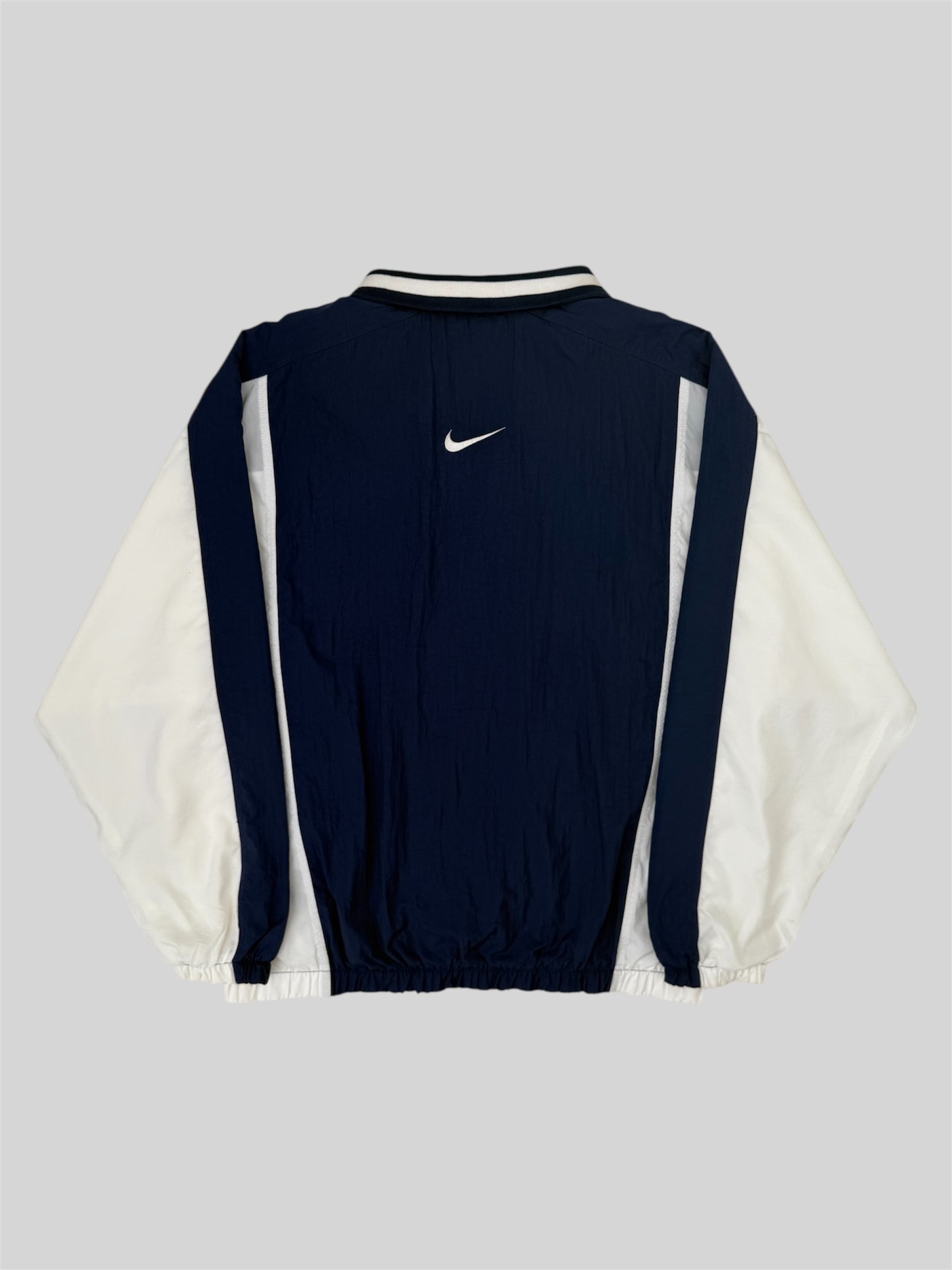 Vintage Nike Embroidered Spellout Quarter Zip Windbreaker Jacket Blue Large