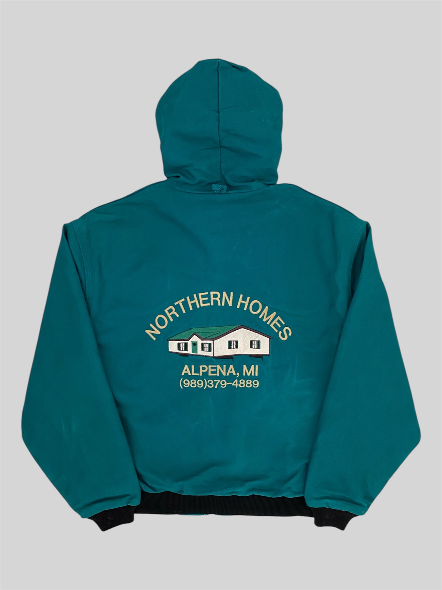 Vintage Carhartt 1997 Thin Lined Embroidered Active Jacket JR132 Green X-Large