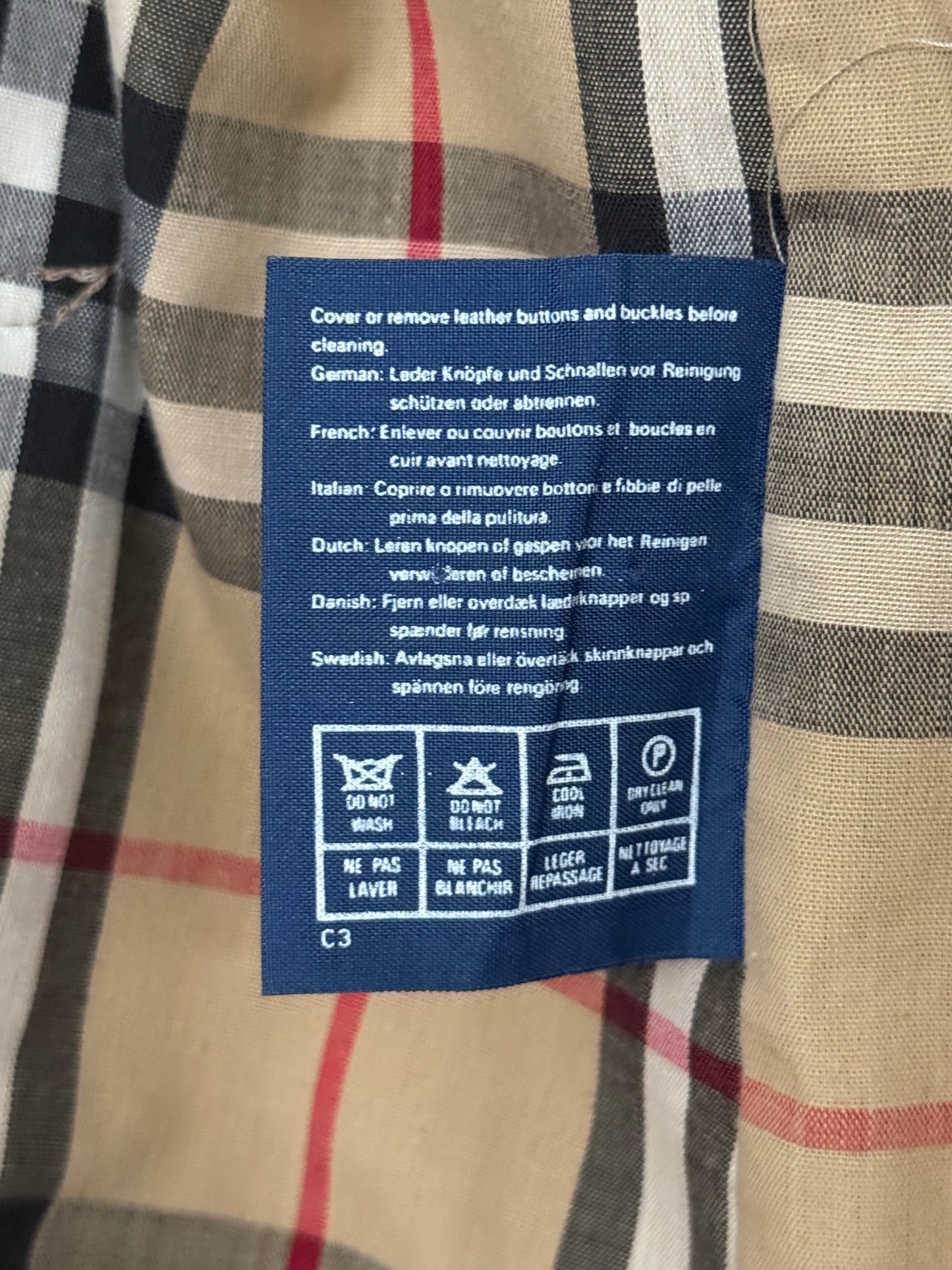 Vintage Burberry Men’s Regular Fit Mid Length Mac Trench Coat Beige Size Large