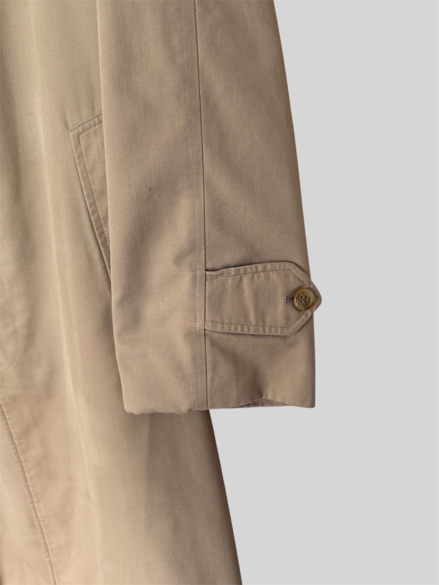 Vintage Burberry Men’s Regular Fit Mid Length Mac Trench Coat Beige Size Large