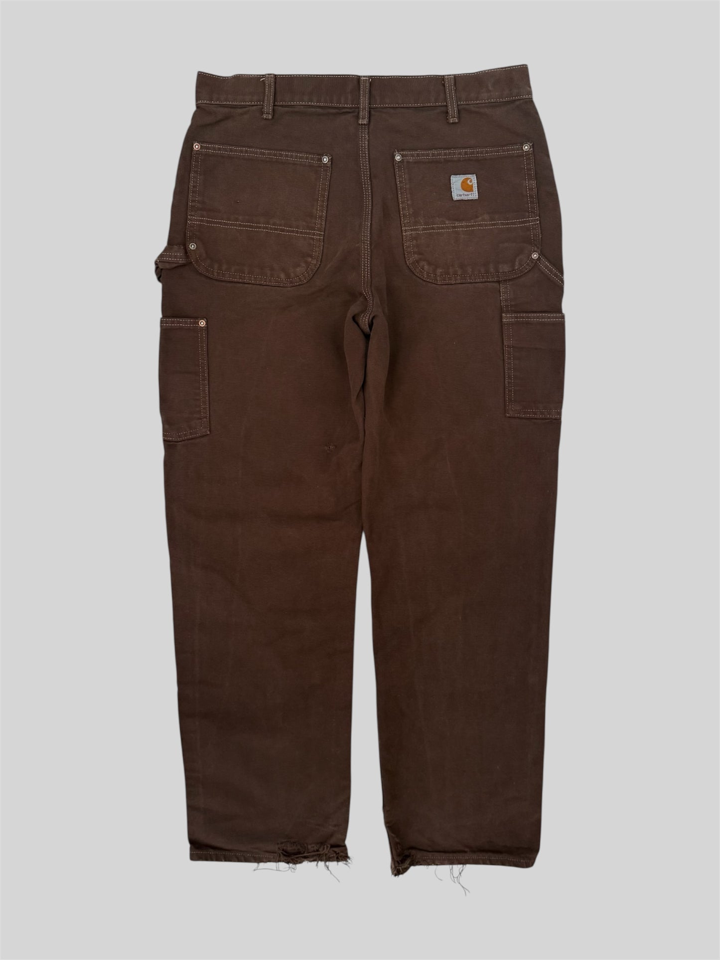 Vintage Carhartt 2011 Double Knee Carpenter Jeans B01 BRN W32 L32 Made In USA