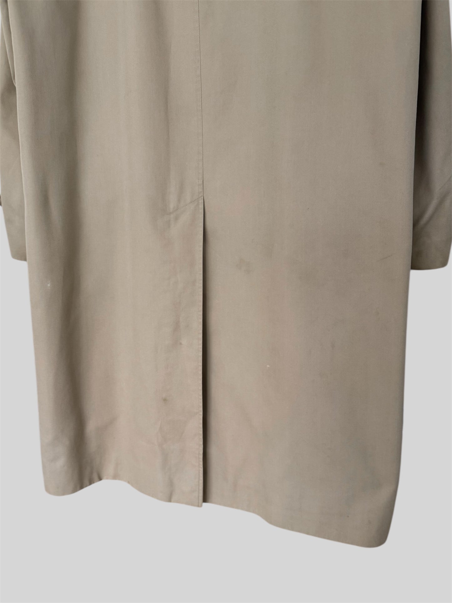 Vintage Burberry Men’s Regular Fit Mid Length Mac Trench Coat Beige Size Large