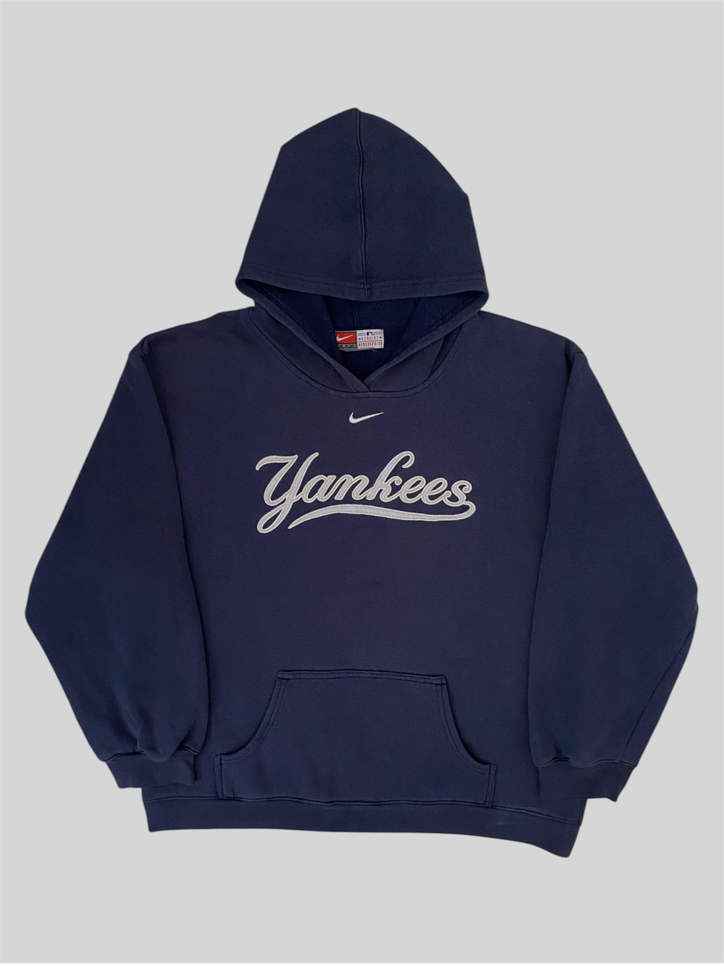 Rare Vintage Nike Yankees MLB Pullover Hoodie Navy Small