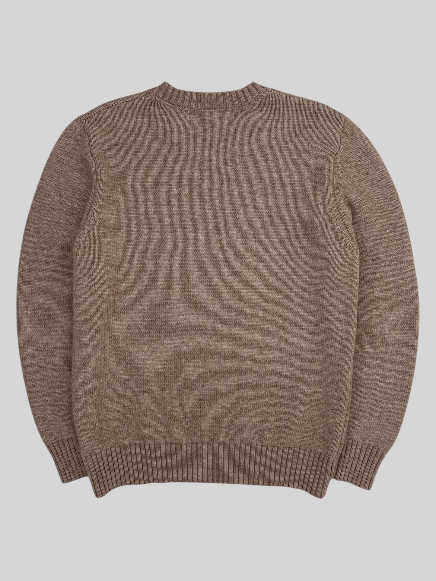 Authentic Ralph Lauren Purple Label Bear Knitted Jumper Light Brown Medium