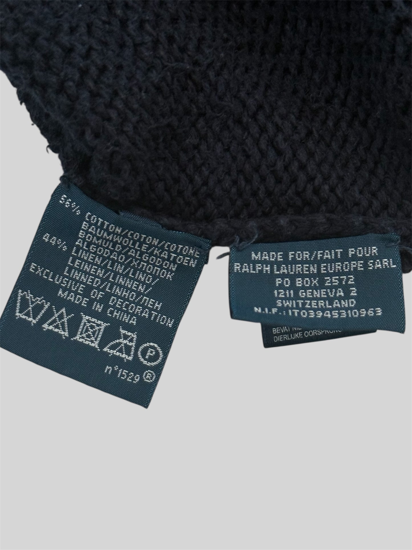 Vintage Polo Ralph Lauren USA RL 67 Button Up Knitted Jumper Navy Medium