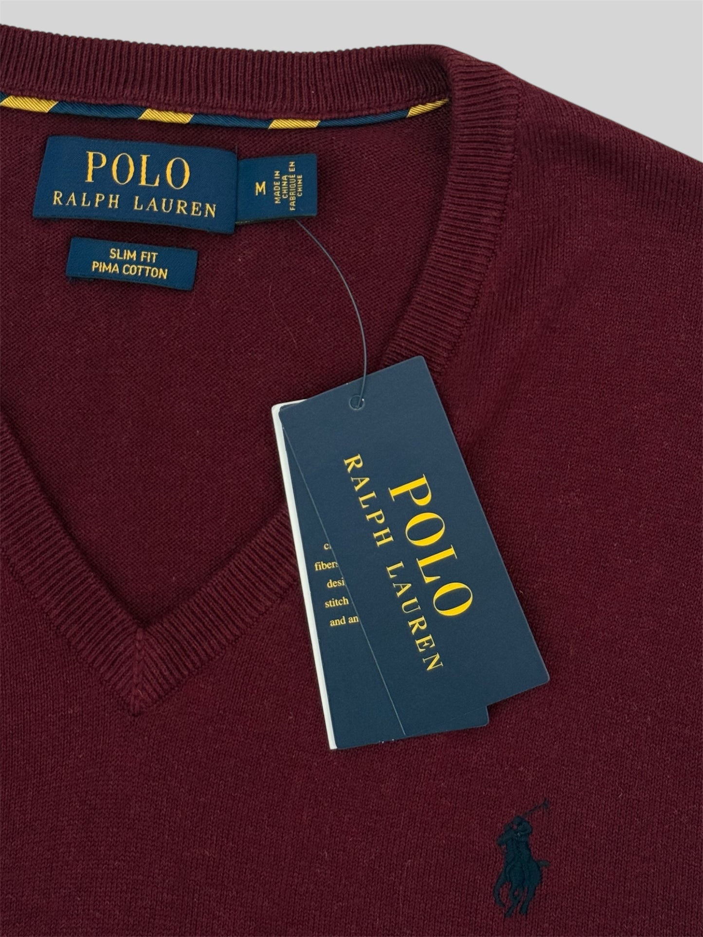 BNWT Authentic Polo Ralph Lauren Pullover Jumper Burgundy Medium £190RRP + Seal Bag
