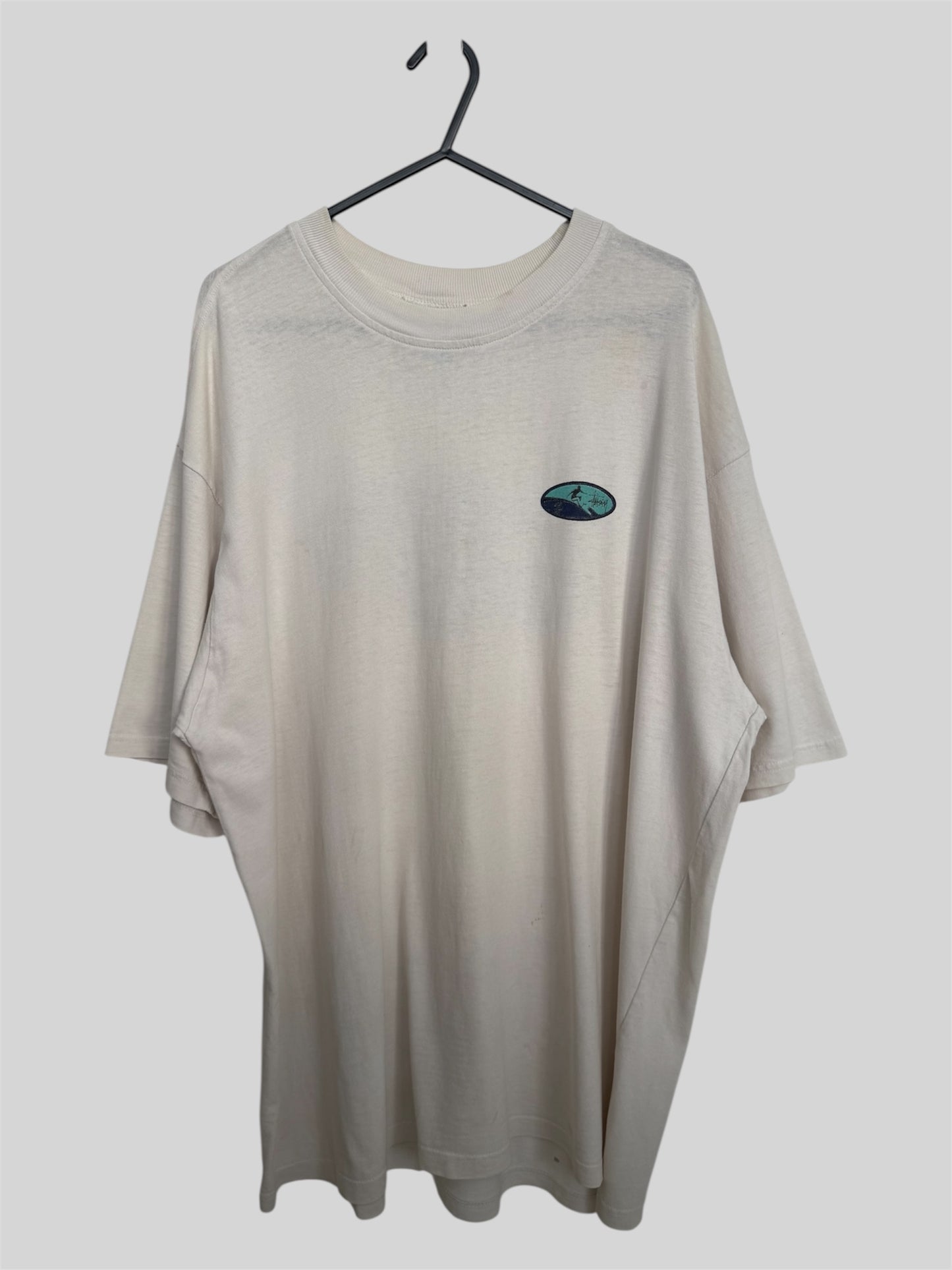 Vintage Stussy Early 90s Surfer Graphic Print T Shirt White Small