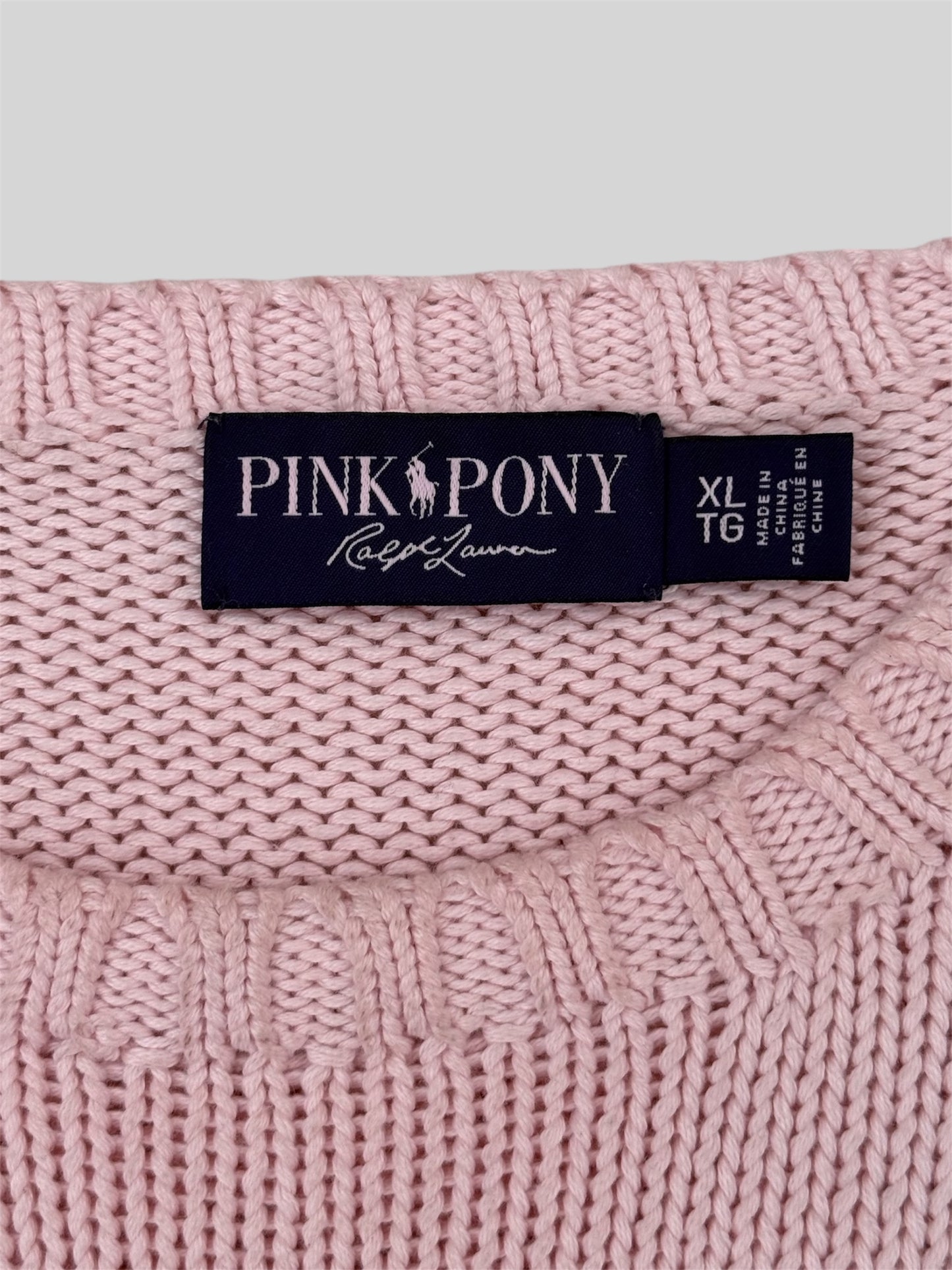 Authentic Pink Pony Ralph Lauren USA Knitted Pullover Jumper Pink XL £375RRP
