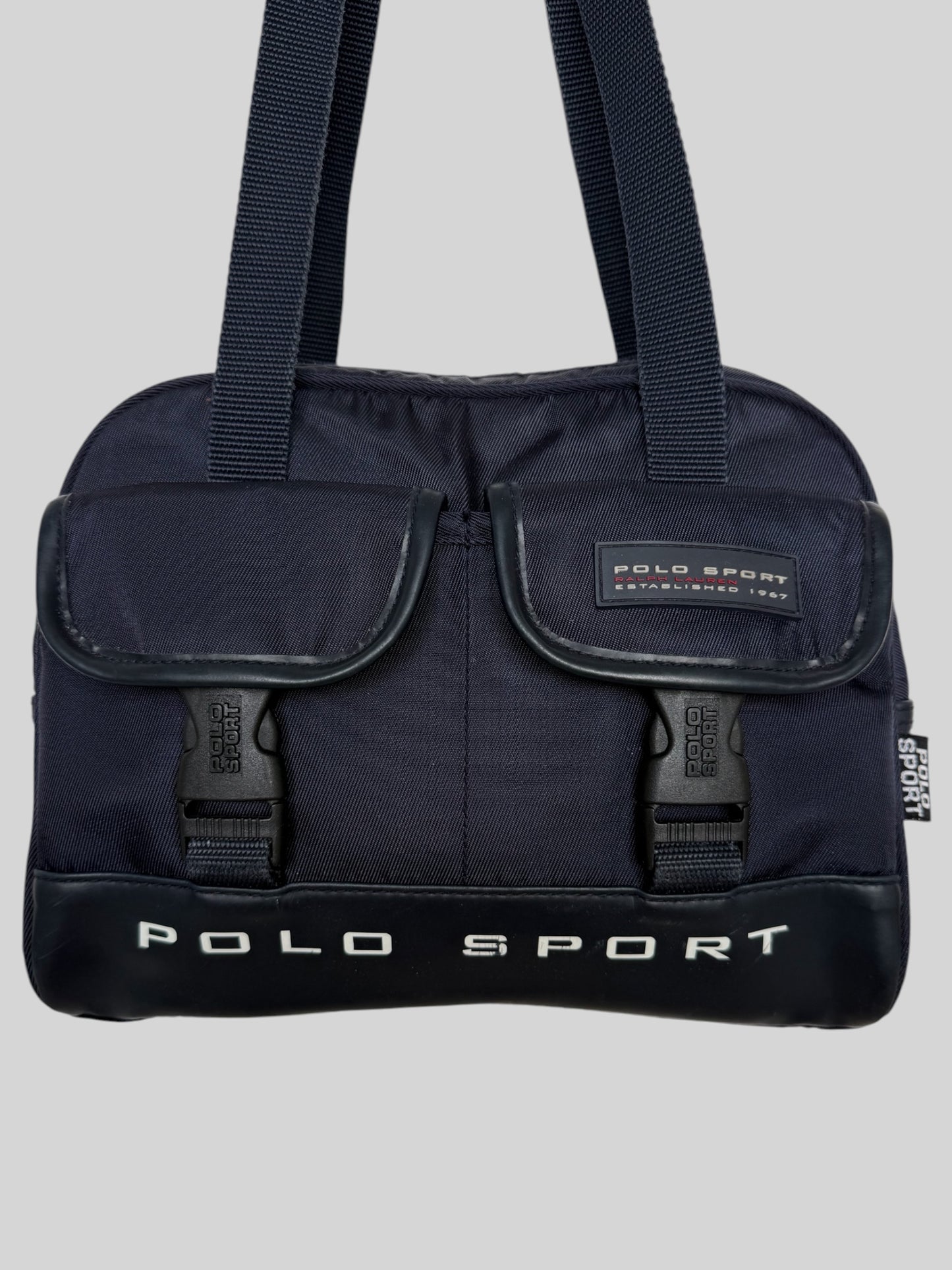 Vintage 1990s Polo Sport Ralph Lauren Small Shoulder Nylon Bag Navy Blue