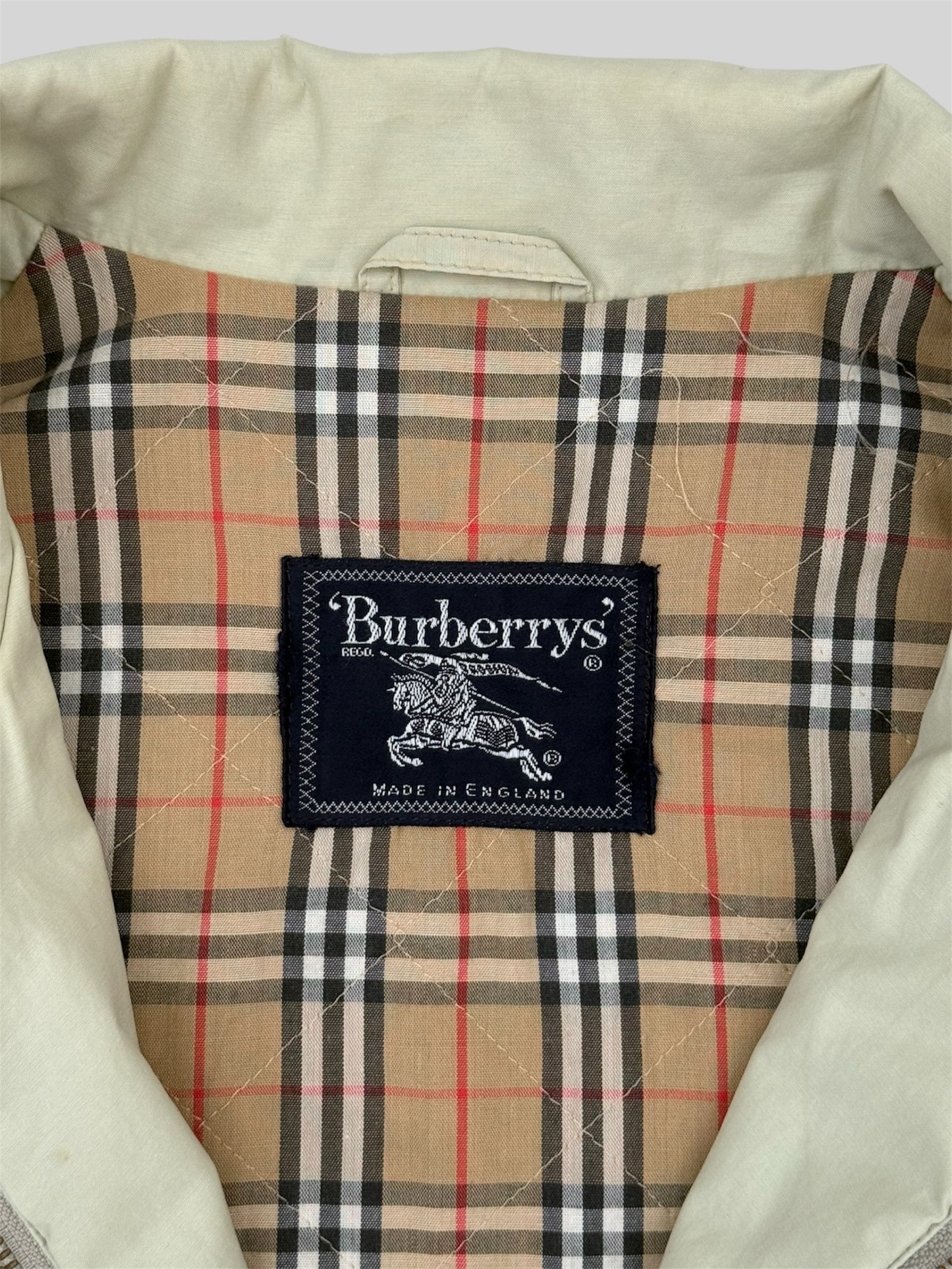 Authentic 1990s Burberry Nova Check Full Zip Coat Beige X-Large