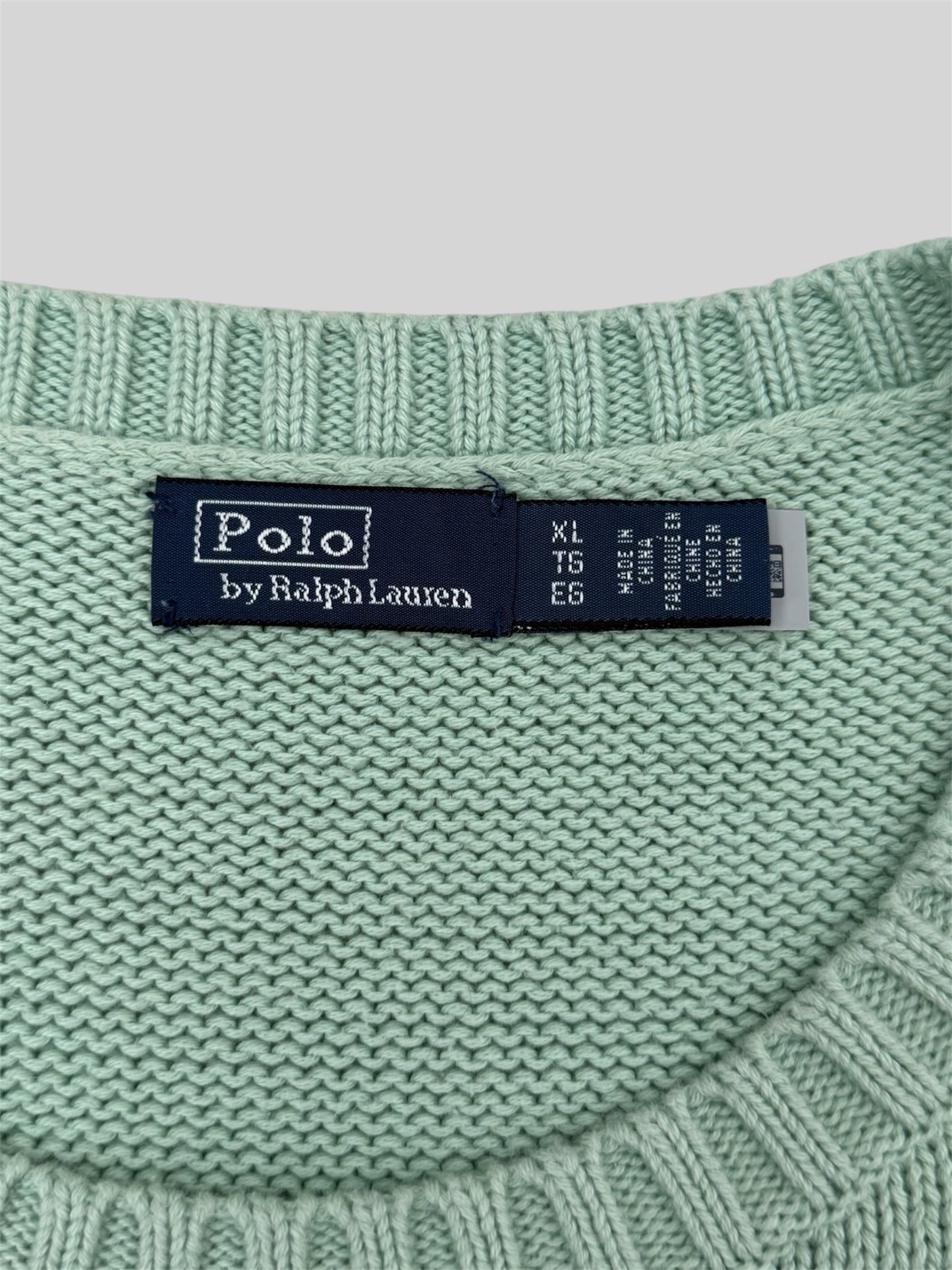 Authentic Polo Ralph Lauren Bear Knitted Jumper Celadon Green XL £449RRP QR SCAN
