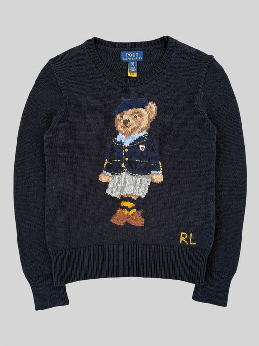 Authentic Polo Ralph Lauren Teddy Bear Knitted Pullover Jumper Navy S (7)